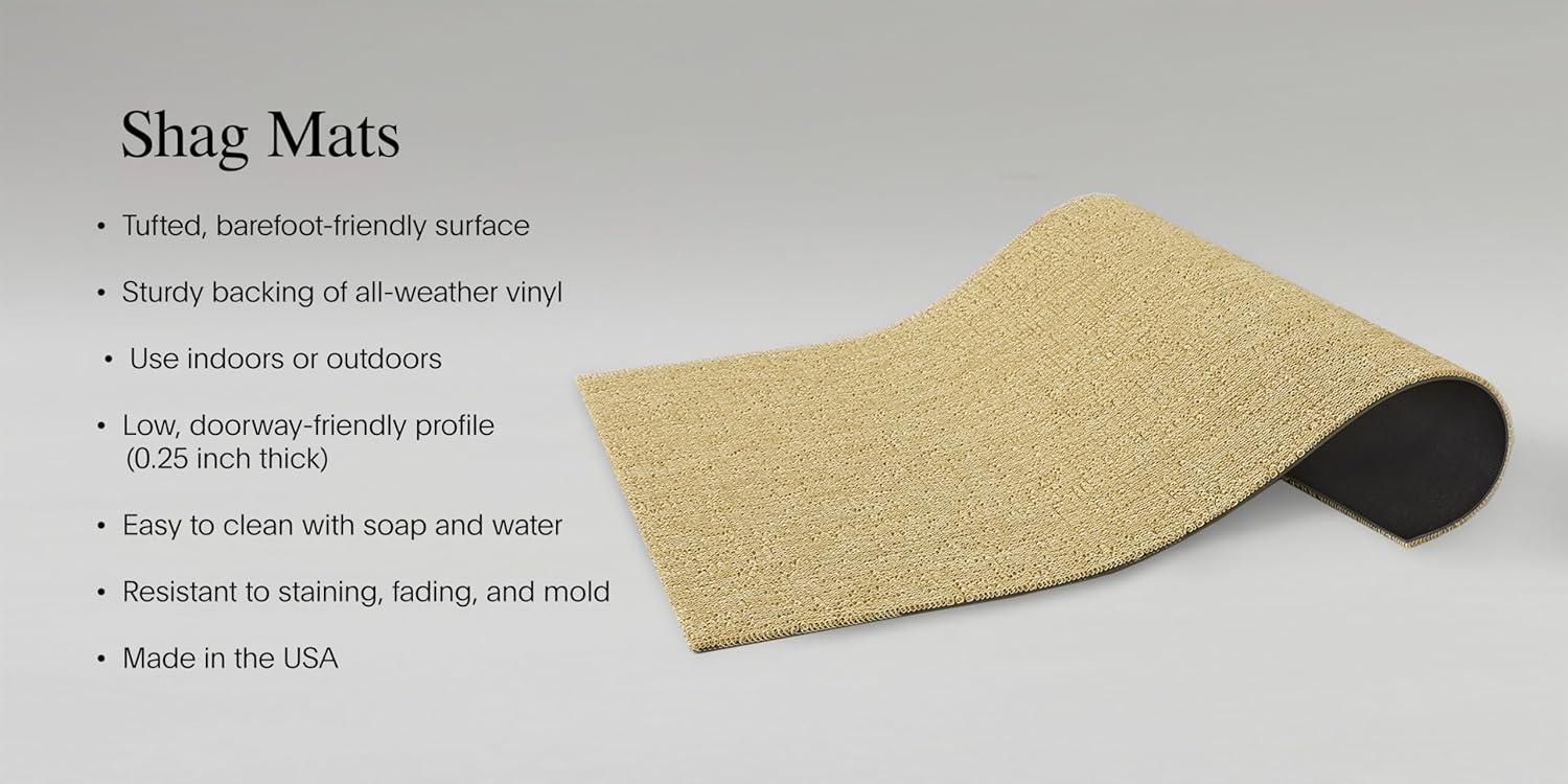 imageChilewich Martha by Martha Stewart Heathered Shag Runner in Flax 2x6 Easy Care Premium IndoorOutdoor Tufted Rug for Entry Kitchen Bath Pool with Weatherproof BackingBurnt Coral
