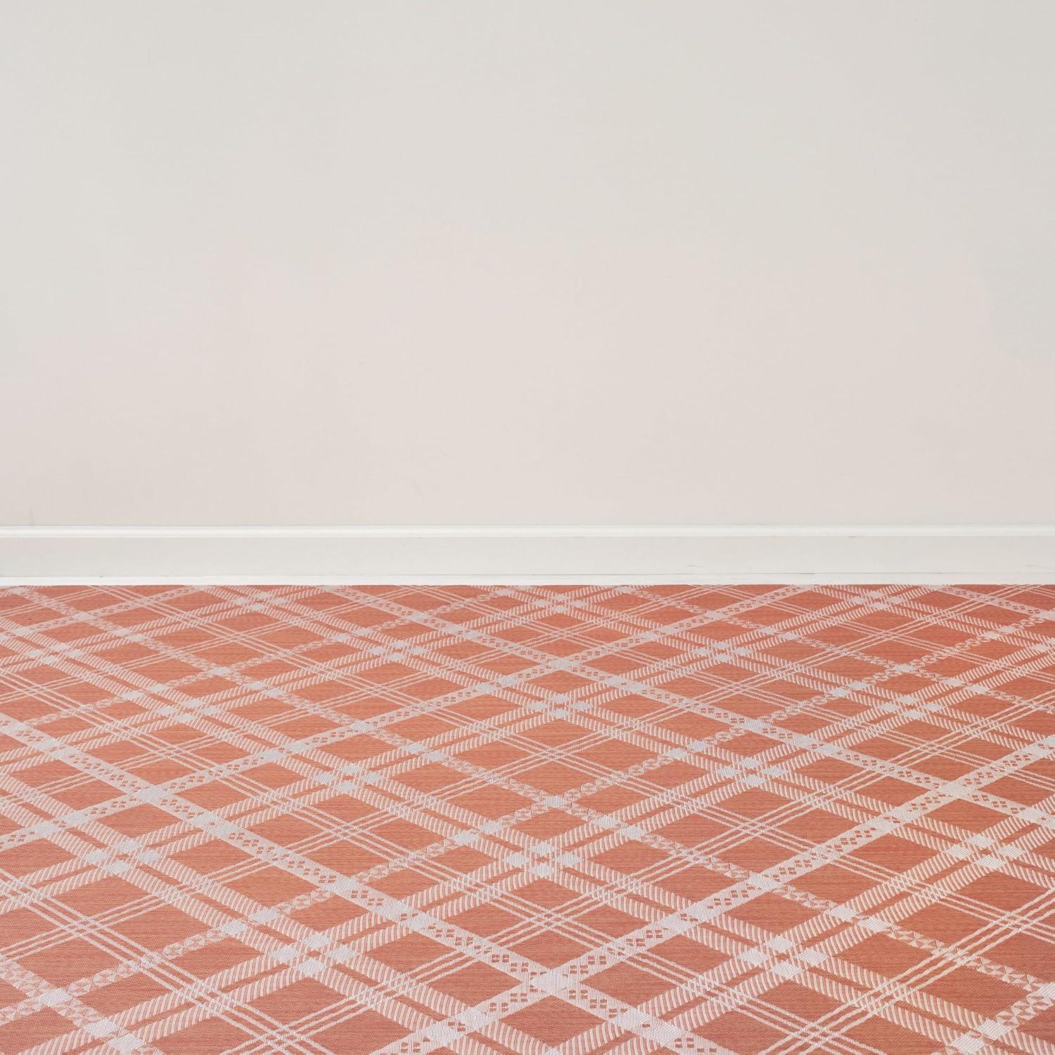 imageChilewich Martha by Martha Stewart Ribbons Rug in Flax 23x36 Easy Care Premium IndoorOutdoor Floor Mat for Entry Kitchen Bath Pool with NonSlip BackingBurnt Coral