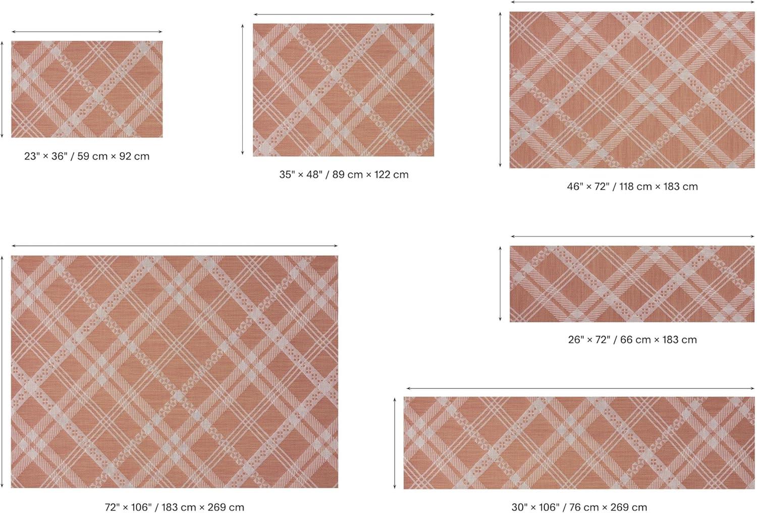 imageChilewich Martha by Martha Stewart Ribbons Rug in Flax 23x36 Easy Care Premium IndoorOutdoor Floor Mat for Entry Kitchen Bath Pool with NonSlip BackingBurnt Coral