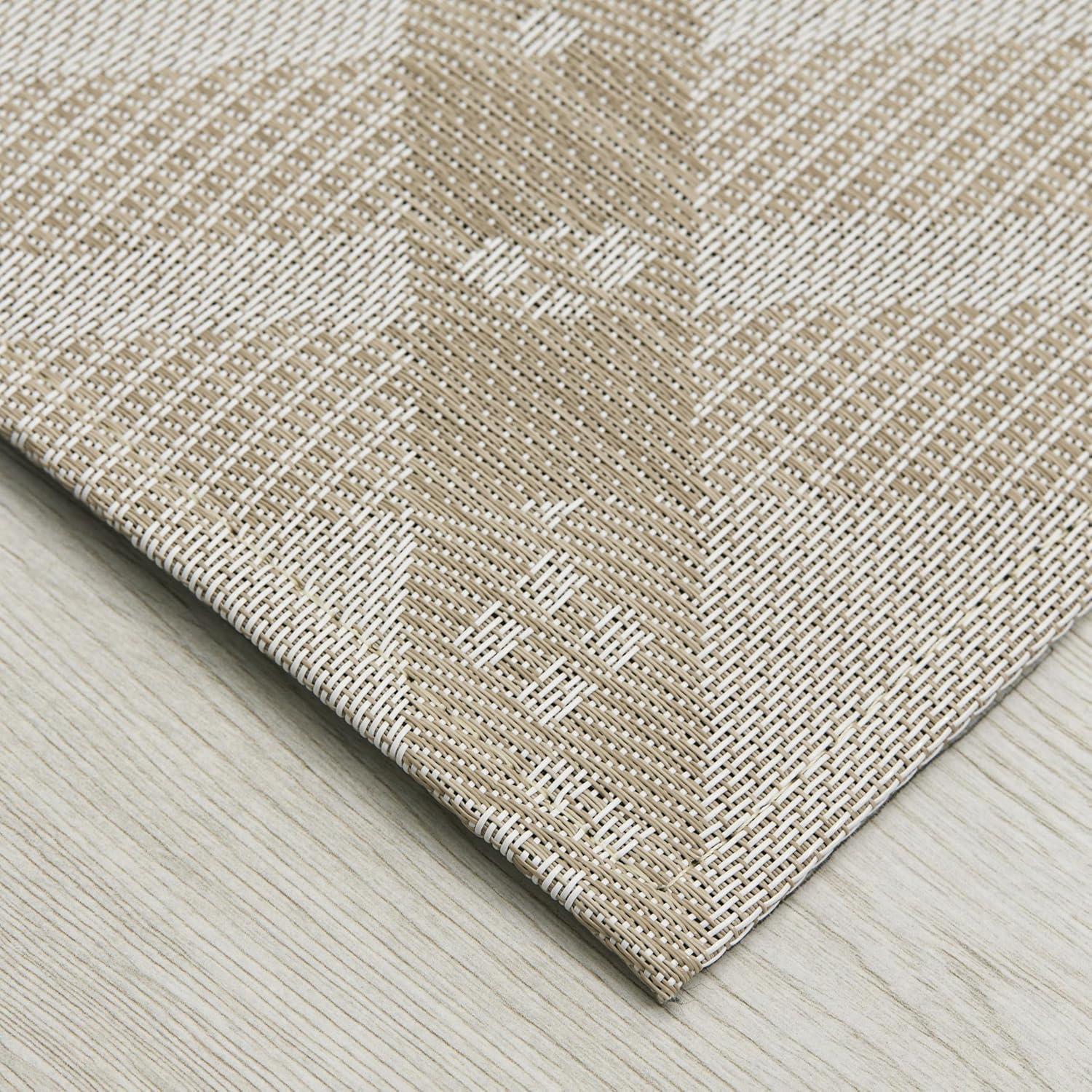imageChilewich Martha by Martha Stewart Ribbons Rug in Flax 23x36 Easy Care Premium IndoorOutdoor Floor Mat for Entry Kitchen Bath Pool with NonSlip BackingFlax