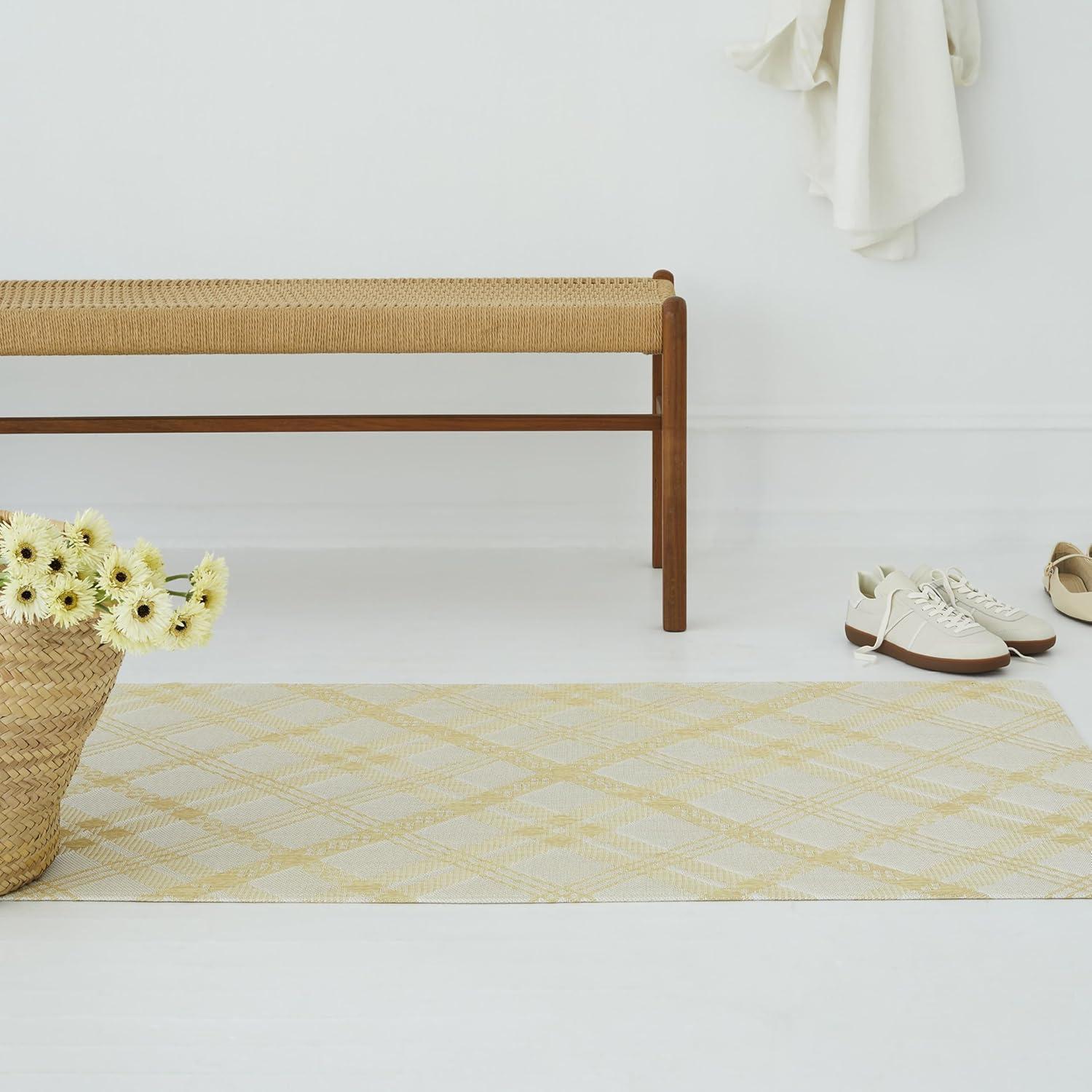 imageChilewich Martha by Martha Stewart Ribbons Rug in Flax 23x36 Easy Care Premium IndoorOutdoor Floor Mat for Entry Kitchen Bath Pool with NonSlip BackingWheat