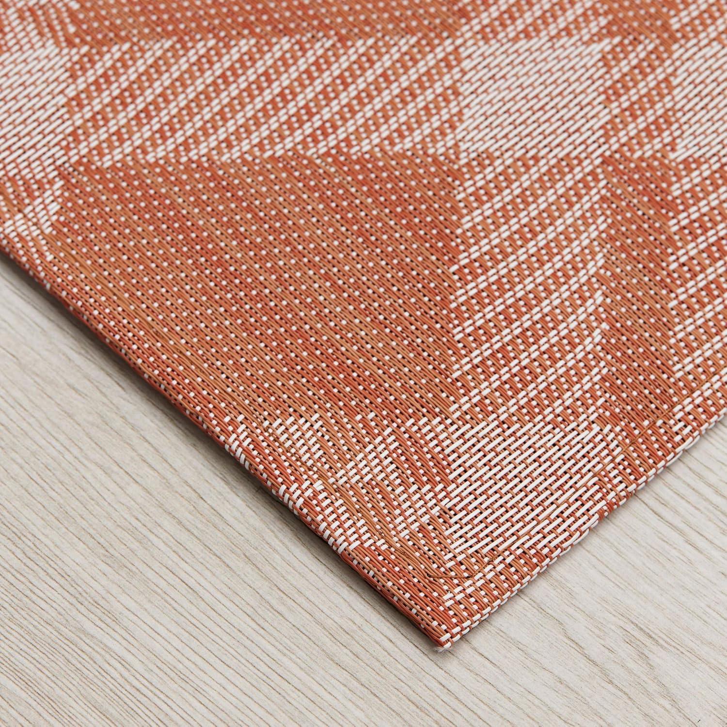 imageChilewich Martha by Martha Stewart Ribbons Rug in Flax 23x36 Easy Care Premium IndoorOutdoor Floor Mat for Entry Kitchen Bath Pool with NonSlip BackingBurnt Coral