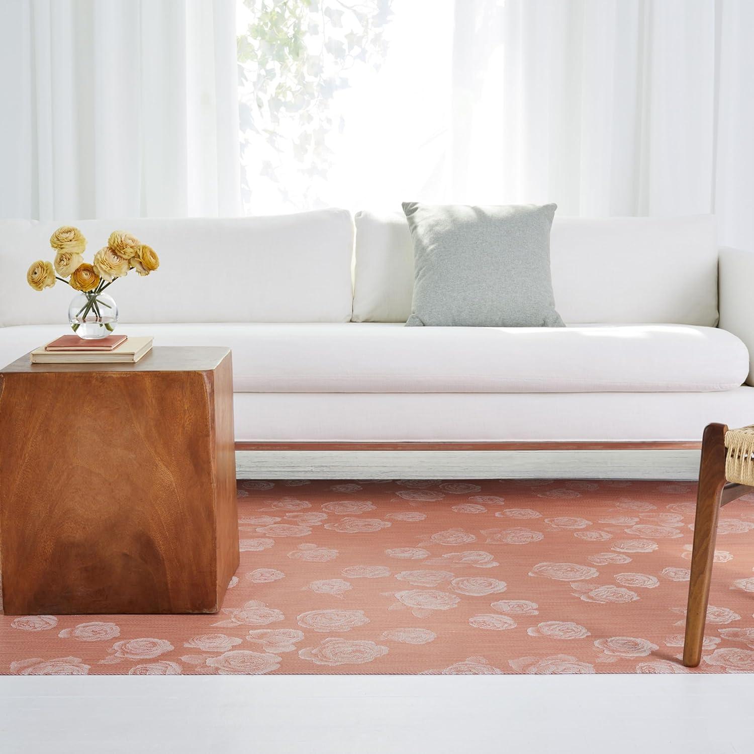 imageChilewich Martha by Martha Stewart Rosette Rug in Burnt Coral 23x36 Easy Care Premium IndoorOutdoor Floor Mat for Entry Kitchen Bath Pool with NonSlip BackingBurnt Coral
