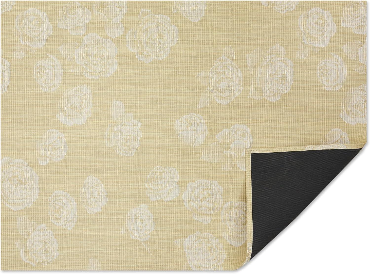 imageChilewich Martha by Martha Stewart Rosette Rug in Burnt Coral 23x36 Easy Care Premium IndoorOutdoor Floor Mat for Entry Kitchen Bath Pool with NonSlip BackingWheat