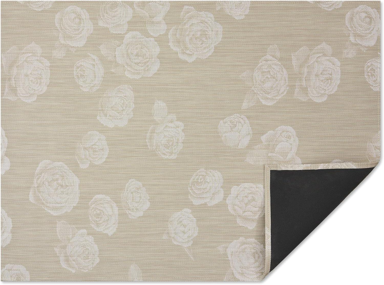 imageChilewich Martha by Martha Stewart Rosette Rug in Burnt Coral 23x36 Easy Care Premium IndoorOutdoor Floor Mat for Entry Kitchen Bath Pool with NonSlip BackingFlax