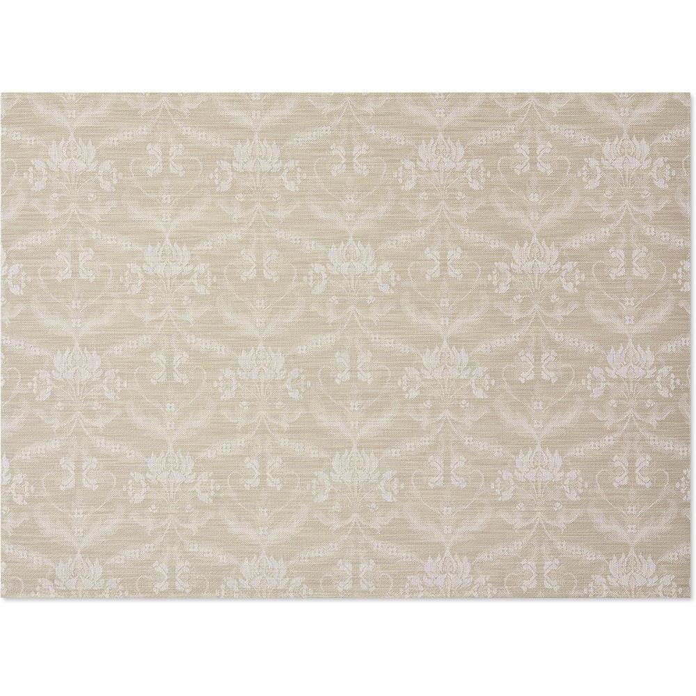 imageChilewich Martha by Martha Stewart Damask Rug in Abalone  23x36  Easy Care  Premium IndoorOutdoor Floor Mat for Entry Kitchen Bath Pool with NonSlip BackingFlax