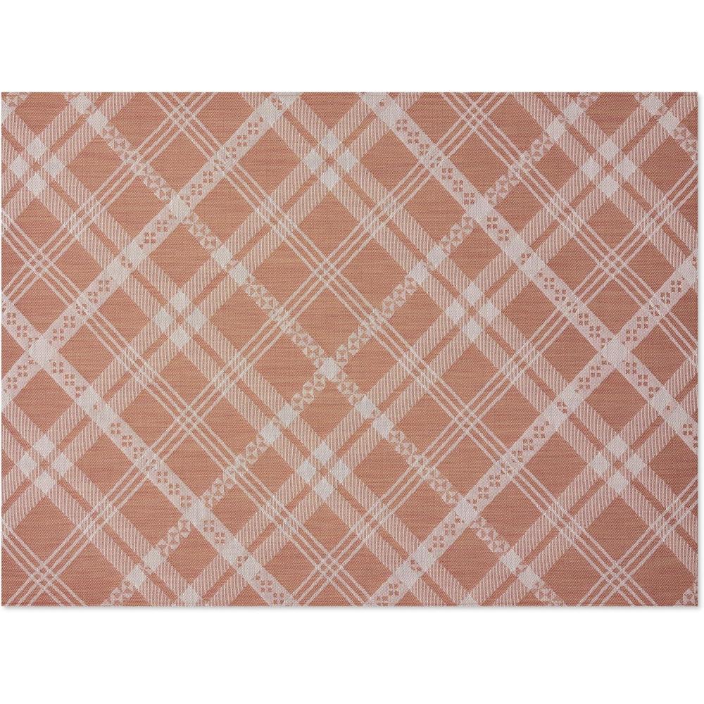imageChilewich Martha by Martha Stewart Ribbons Rug in Flax 23x36 Easy Care Premium IndoorOutdoor Floor Mat for Entry Kitchen Bath Pool with NonSlip BackingBurnt Coral
