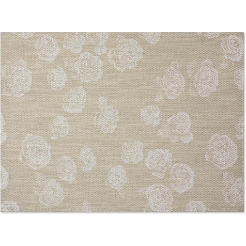 imageChilewich Martha by Martha Stewart Rosette Rug in Burnt Coral 23x36 Easy Care Premium IndoorOutdoor Floor Mat for Entry Kitchen Bath Pool with NonSlip BackingFlax
