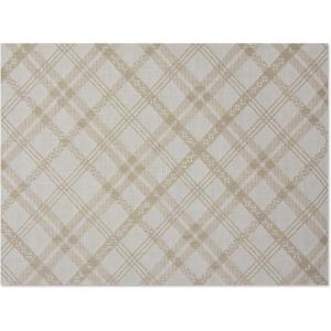 Chilewich Martha by Martha Stewart Ribbons Rug in Flax – 23″x36″ – Easy Care – Premium Indoor/Outdoor Floor Mat for Entry, Kitchen, Bath, Pool with Non-Slip Backing(Flax)