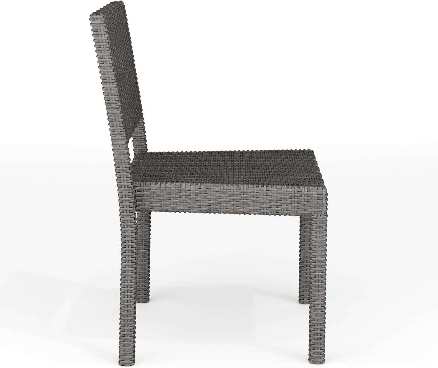 imageMartha Stewart Bedford 7Piece IndoorOutdoor Dining Set with 6 Stackable Chairs and 62 Patio Table with Faux Wood Top and Rattan Wicker Finish in GrayGrey