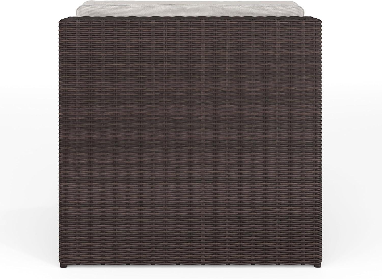 imageMartha Stewart Bedford IndoorOutdoor Modular Patio Curved Sectional Sofa Seats with Rattan Wicker Finish in Gray with Gray AllWeather Cushions Set of 2Tan CushionsBrown Frame