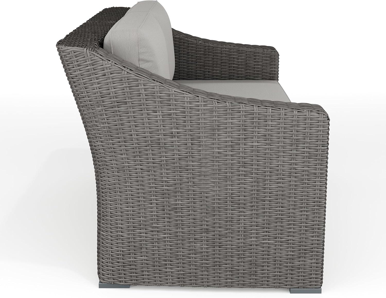 imageMartha Stewart Bedford IndoorOutdoor Modular Patio Sectional Sofa for 6 with Rattan Wicker Finish in Gray with Gray AllWeather Cushions