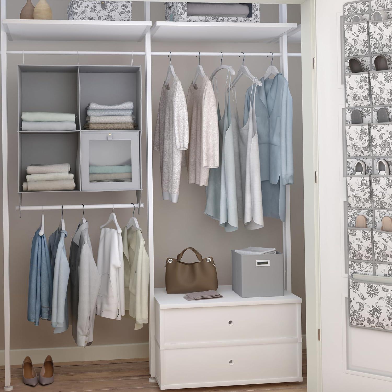 imageMartha Stewart Essential Collapsible Stackable Decorative Home Storage Cube Organization Two Piece Set Includes One Storage Cube With Dividers and One Craft Cube Bedford FloralBedford Floral
