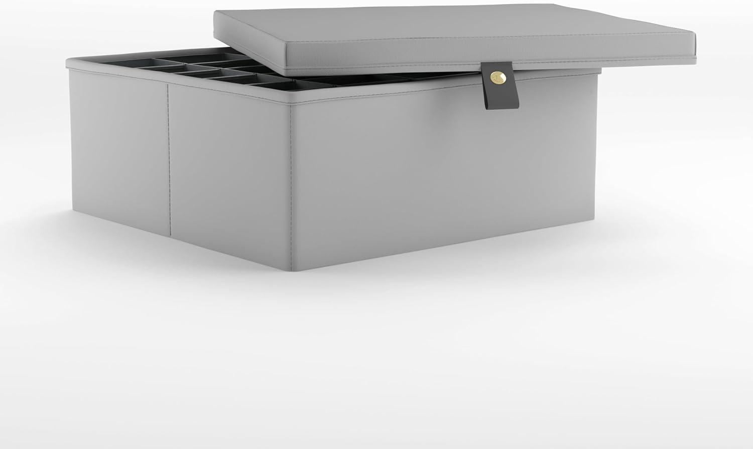 imageMartha Stewart Essential Collapsible Stackable Decorative Home Storage Organization With Lidded Tops Set of 2 Lidded Storage Boxes Bedford FloralGrey