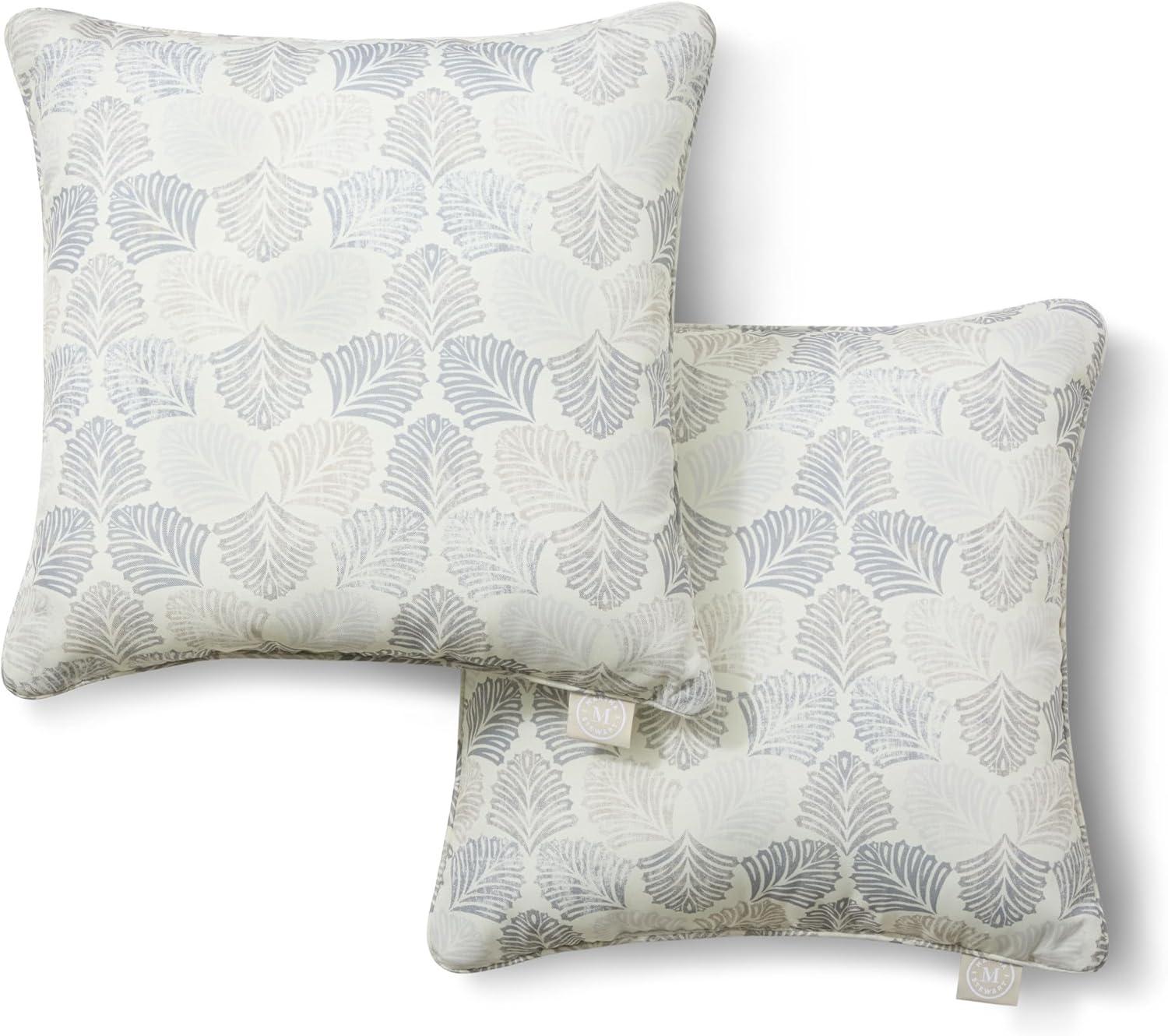 imageMartha Stewart Modern Banana Leaves Indoor Outdoor Decorative Lumbar Pillow 2Pack Set UV Fade Resistant Water Repellent Printed Tropical Design Green 11x18Warm Grey