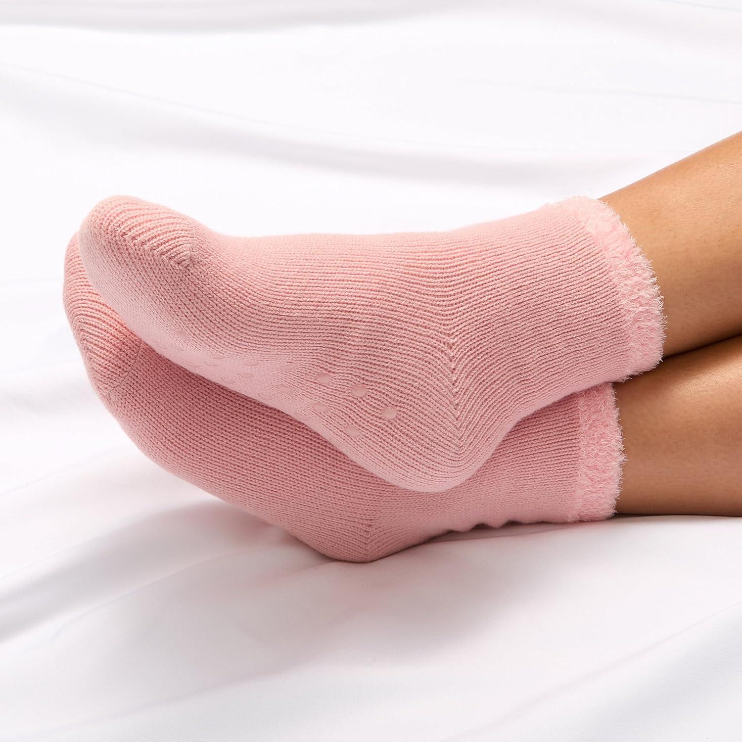 imageMartha Stewart Slipper Socks For Women Non Slip Grips 2 Pairs Fuzzy Warm Cozy Hospital Gifts Winter FallPink