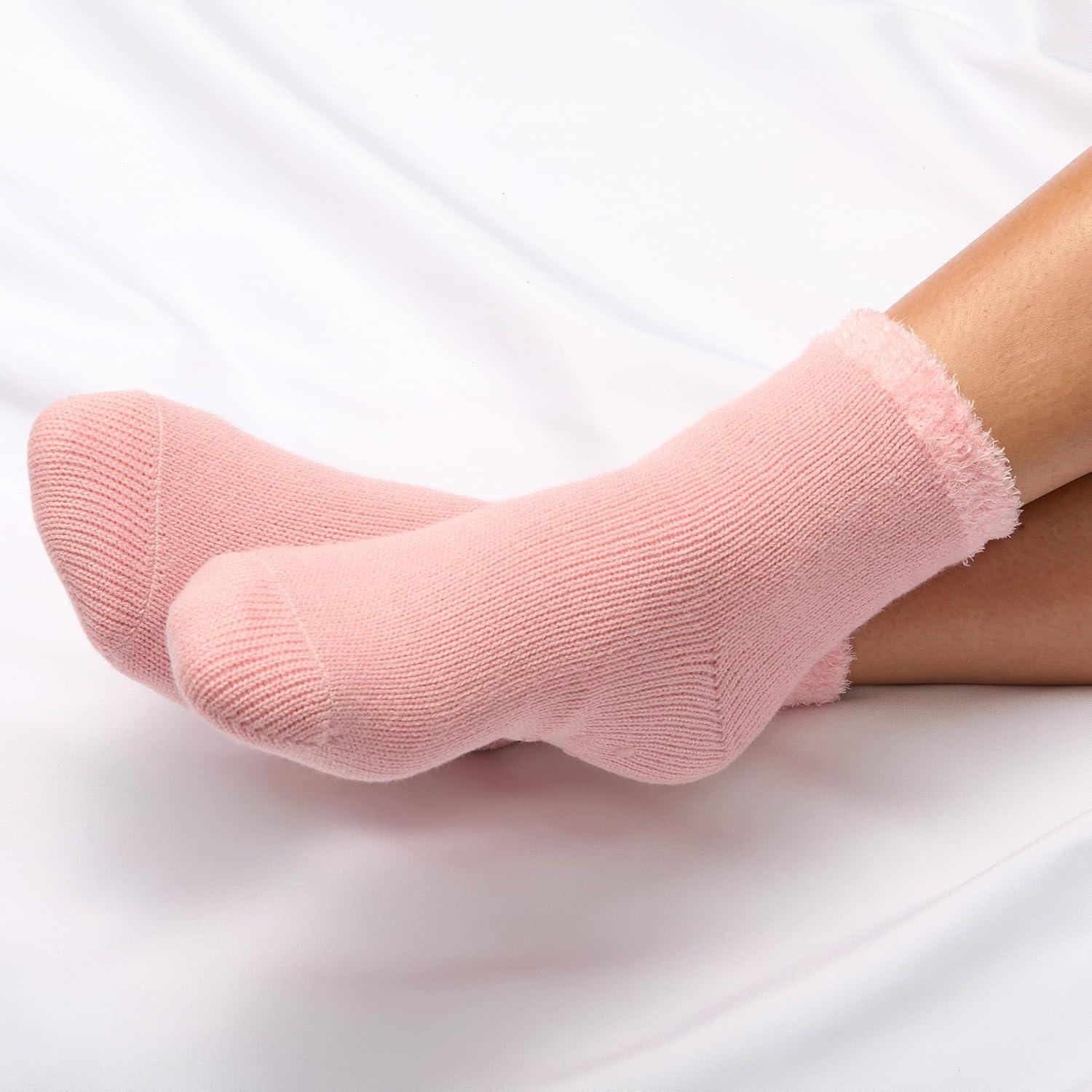 imageMartha Stewart Slipper Socks For Women Non Slip Grips 2 Pairs Fuzzy Warm Cozy Hospital Gifts Winter FallPink