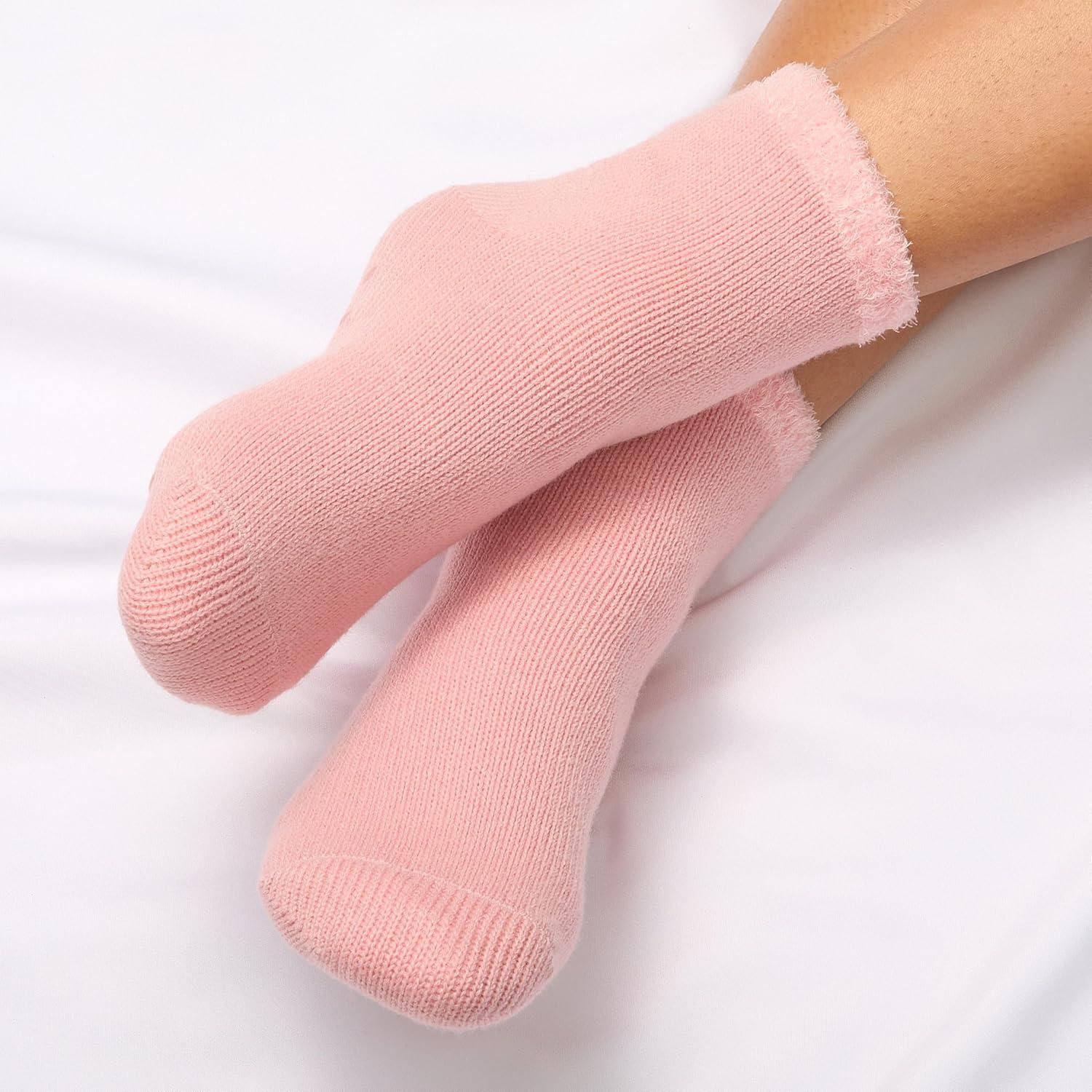 imageMartha Stewart Slipper Socks For Women Non Slip Grips 2 Pairs Fuzzy Warm Cozy Hospital Gifts Winter FallPink