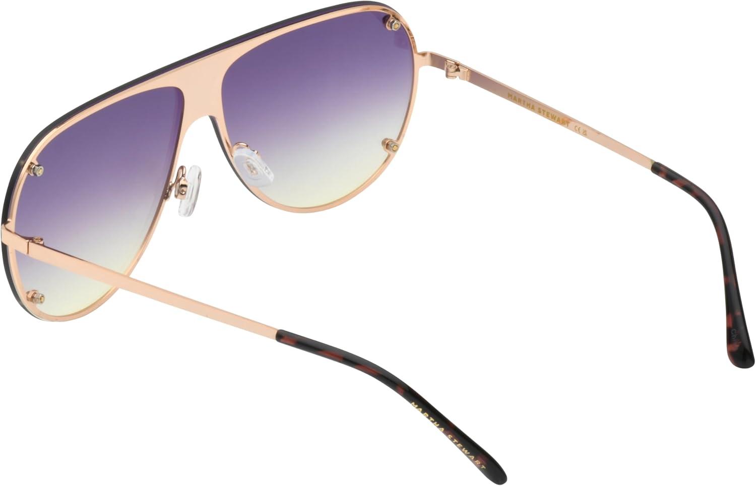 imageMartha Stewart Women Protective Metal Aviator Pilot SunglassesGold Tortoise