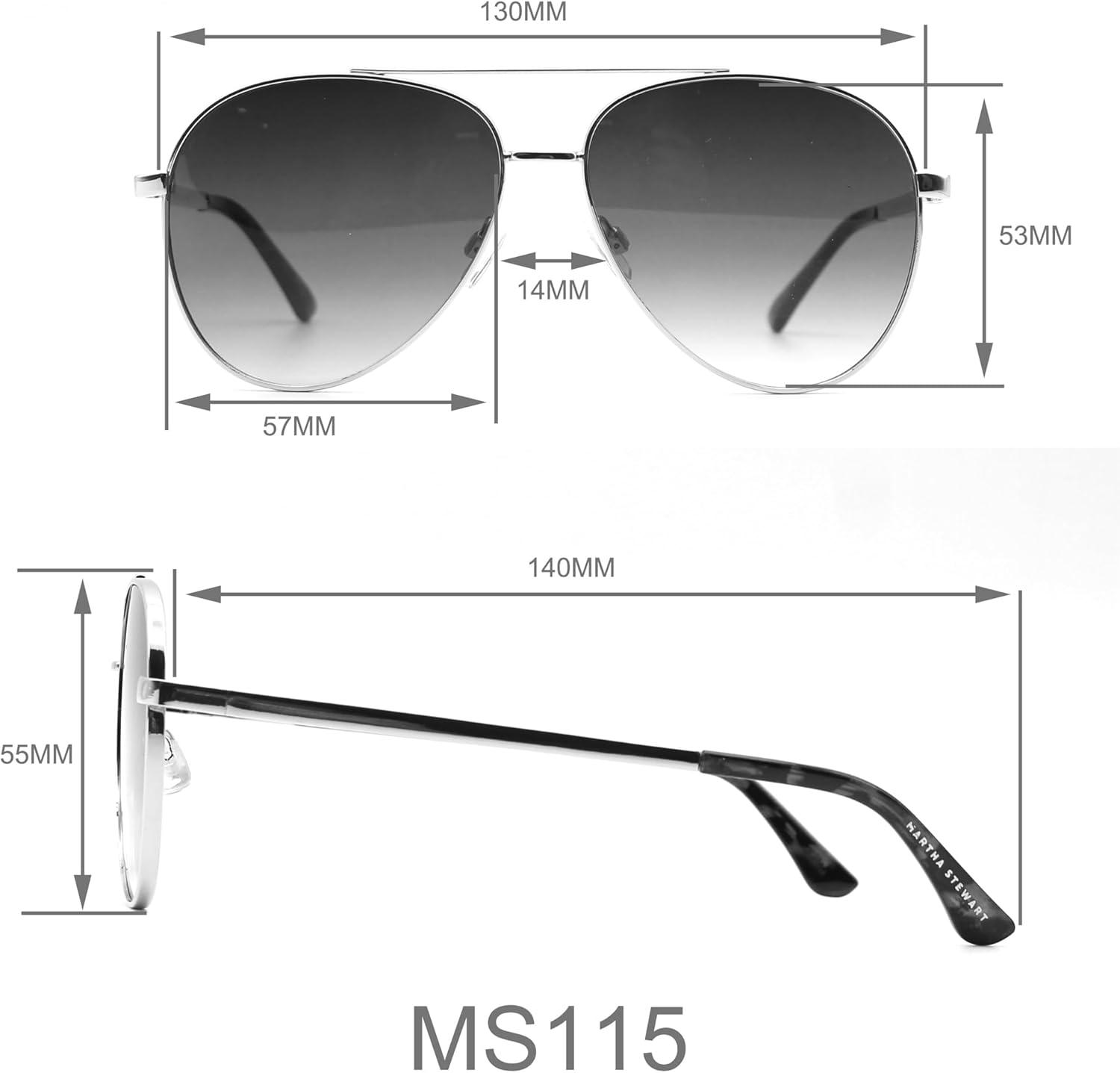 imageMartha Stewart Women Protective Metal Aviator Pilot SunglassesGold and Tortoise