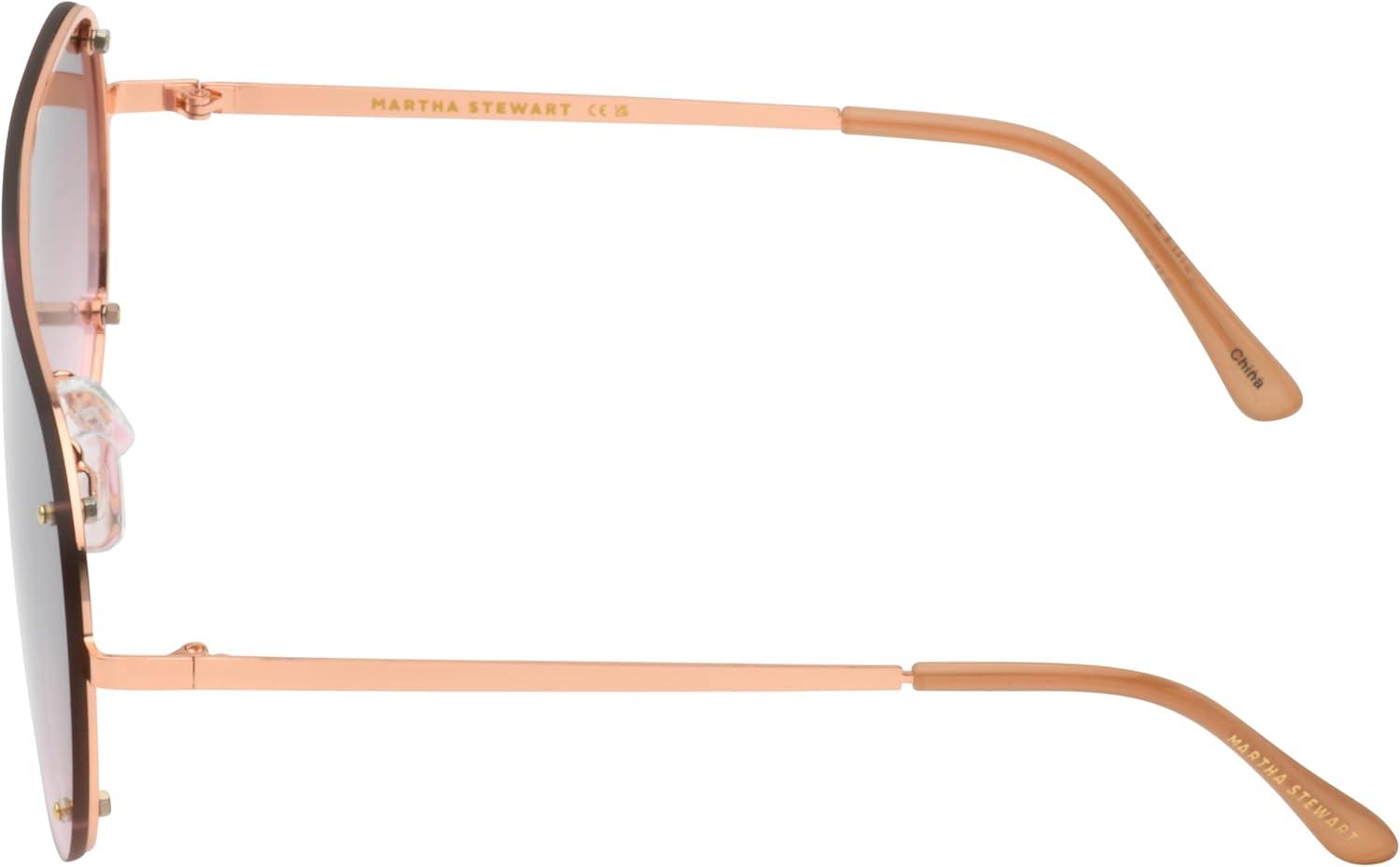 imageMartha Stewart Women Protective Metal Aviator Pilot SunglassesRose Gold Nude