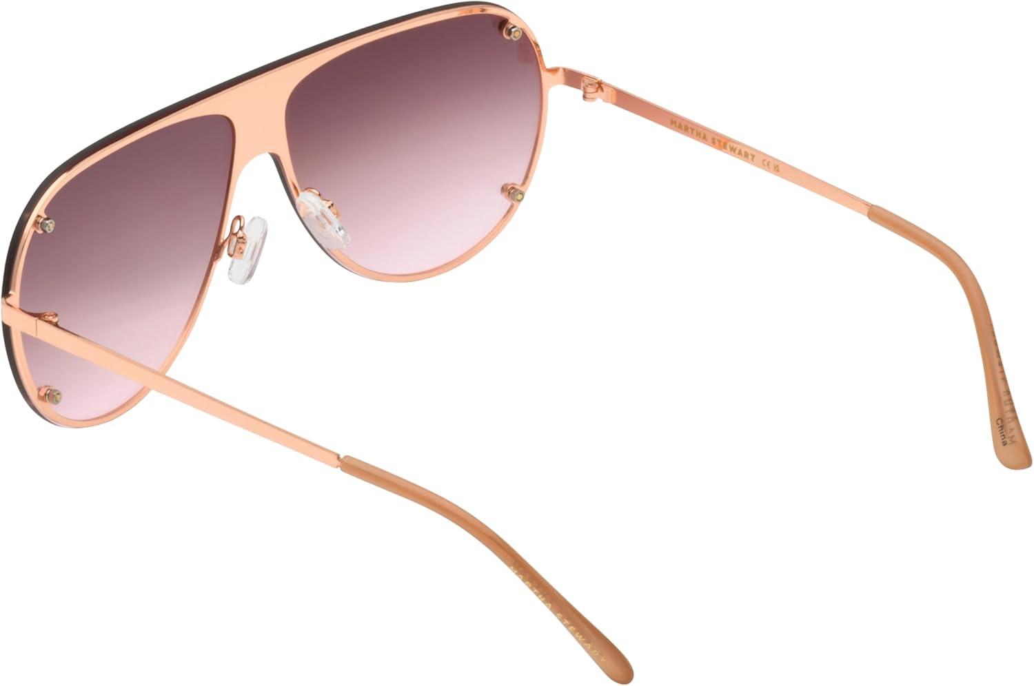 imageMartha Stewart Women Protective Metal Aviator Pilot SunglassesRose Gold Nude