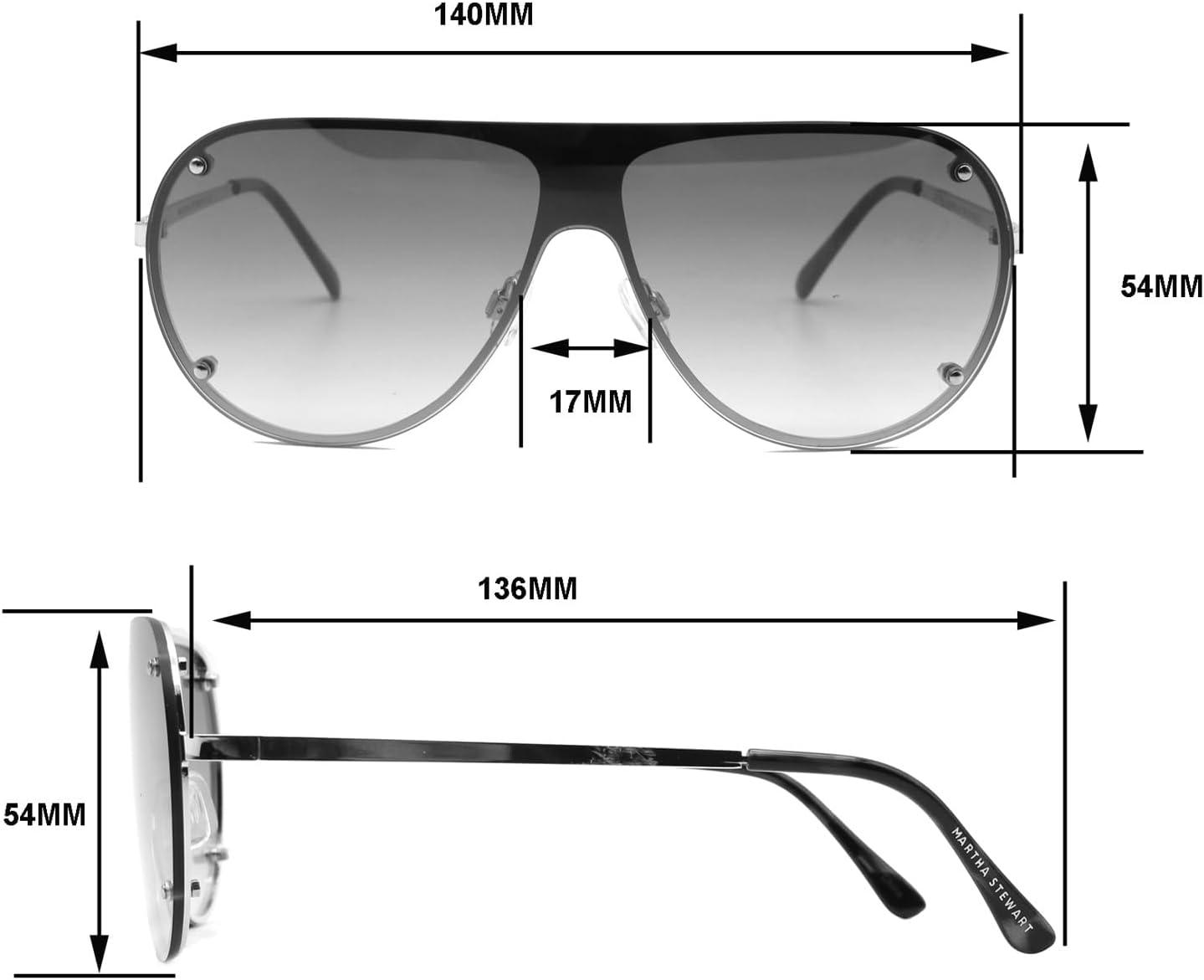 imageMartha Stewart Women Protective Metal Aviator Pilot SunglassesSilver Blue