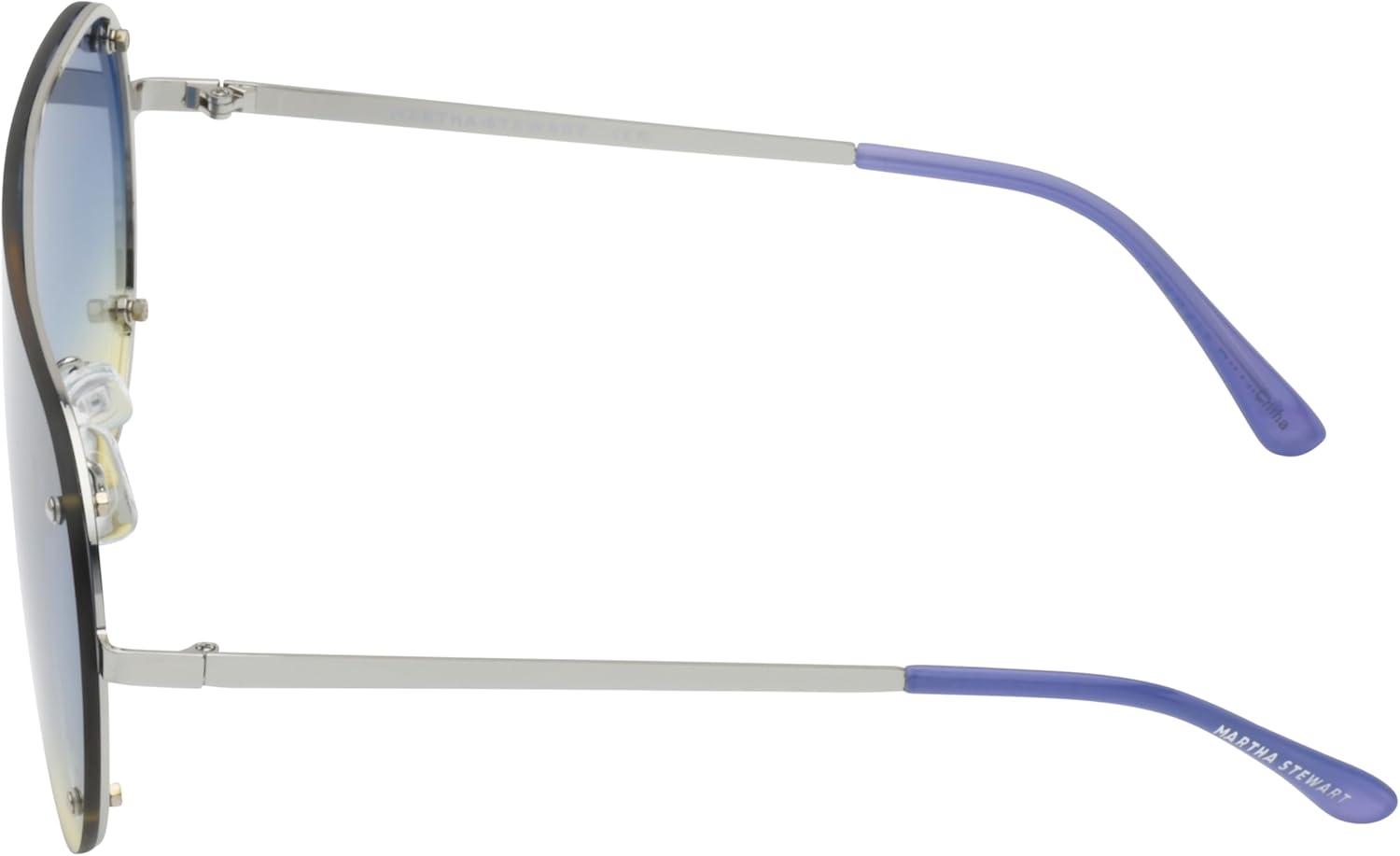 imageMartha Stewart Women Protective Metal Aviator Pilot SunglassesSilver Blue
