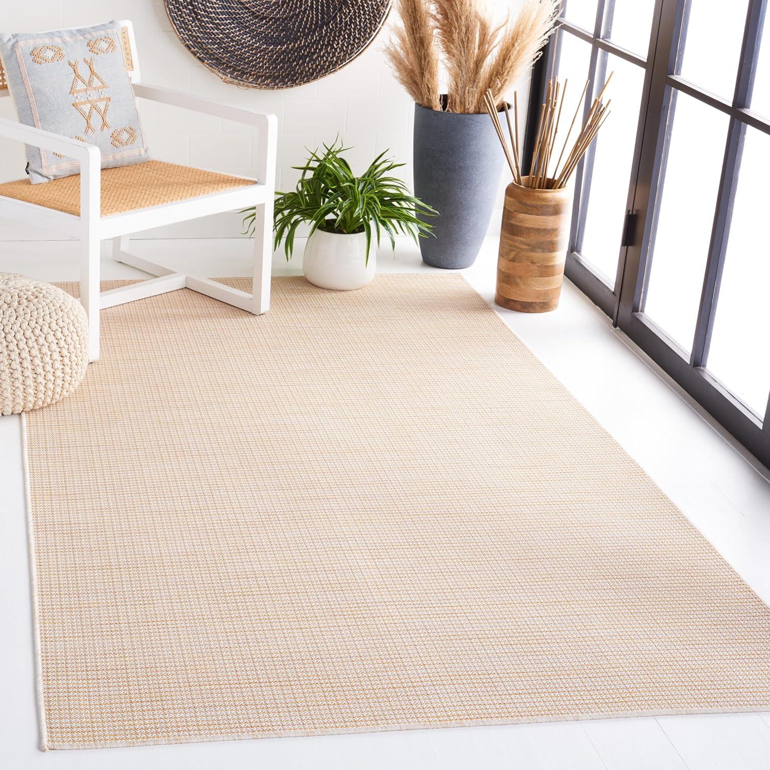 imageMartha Stewart x SAFAVIEH Outdoor Area Rug Collection 65 Round Navy Weather Resistant amp Washable Ideal for Patio Backyard Mudroom Deck Dining Space MSR4490NYellow