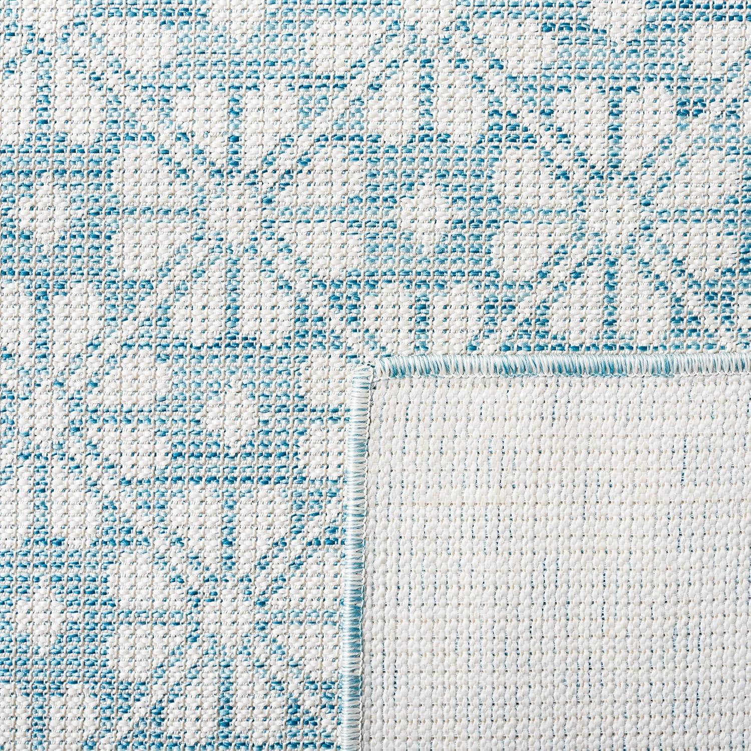 imageMartha Stewart x SAFAVIEH Outdoor Area Rug Collection 8 x 10 Aqua Weather Resistant amp Washable Ideal for Patio Backyard Mudroom Deck Dining Space MSR4491J