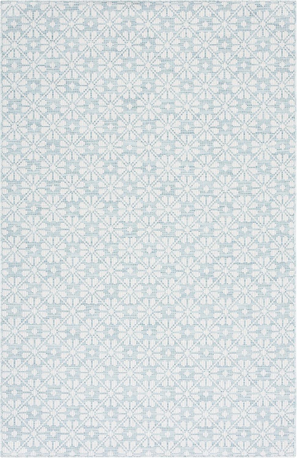 imageMartha Stewart x SAFAVIEH Outdoor Area Rug Collection 8 x 10 Aqua Weather Resistant amp Washable Ideal for Patio Backyard Mudroom Deck Dining Space MSR4491J