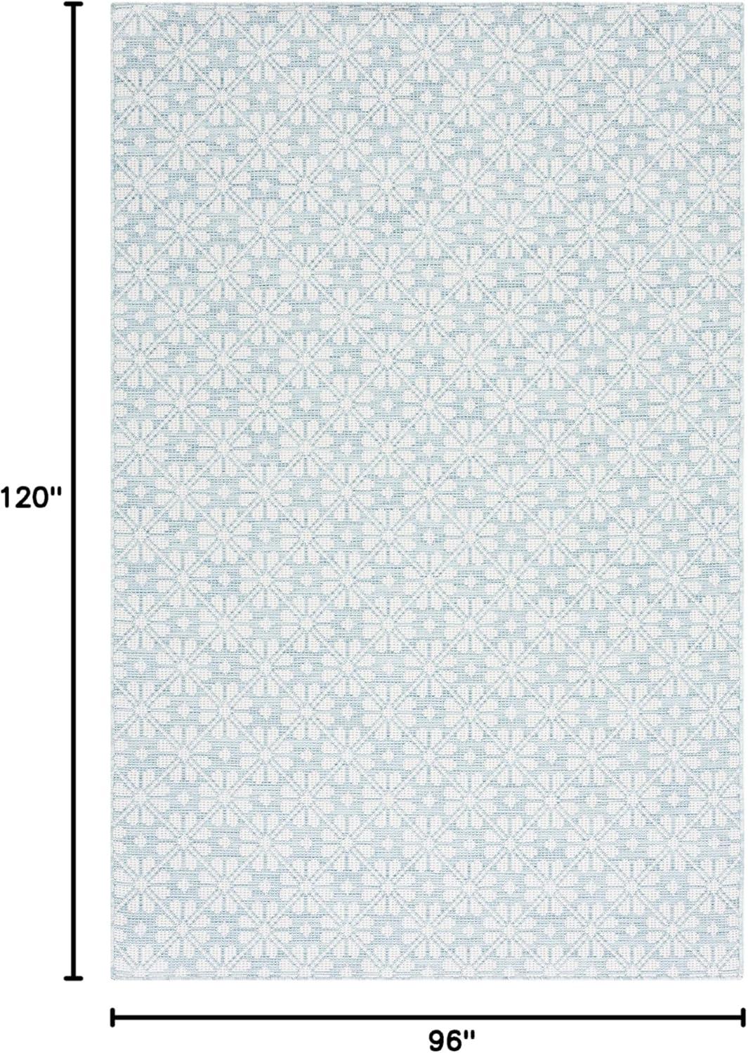 imageMartha Stewart x SAFAVIEH Outdoor Area Rug Collection 8 x 10 Aqua Weather Resistant amp Washable Ideal for Patio Backyard Mudroom Deck Dining Space MSR4491J