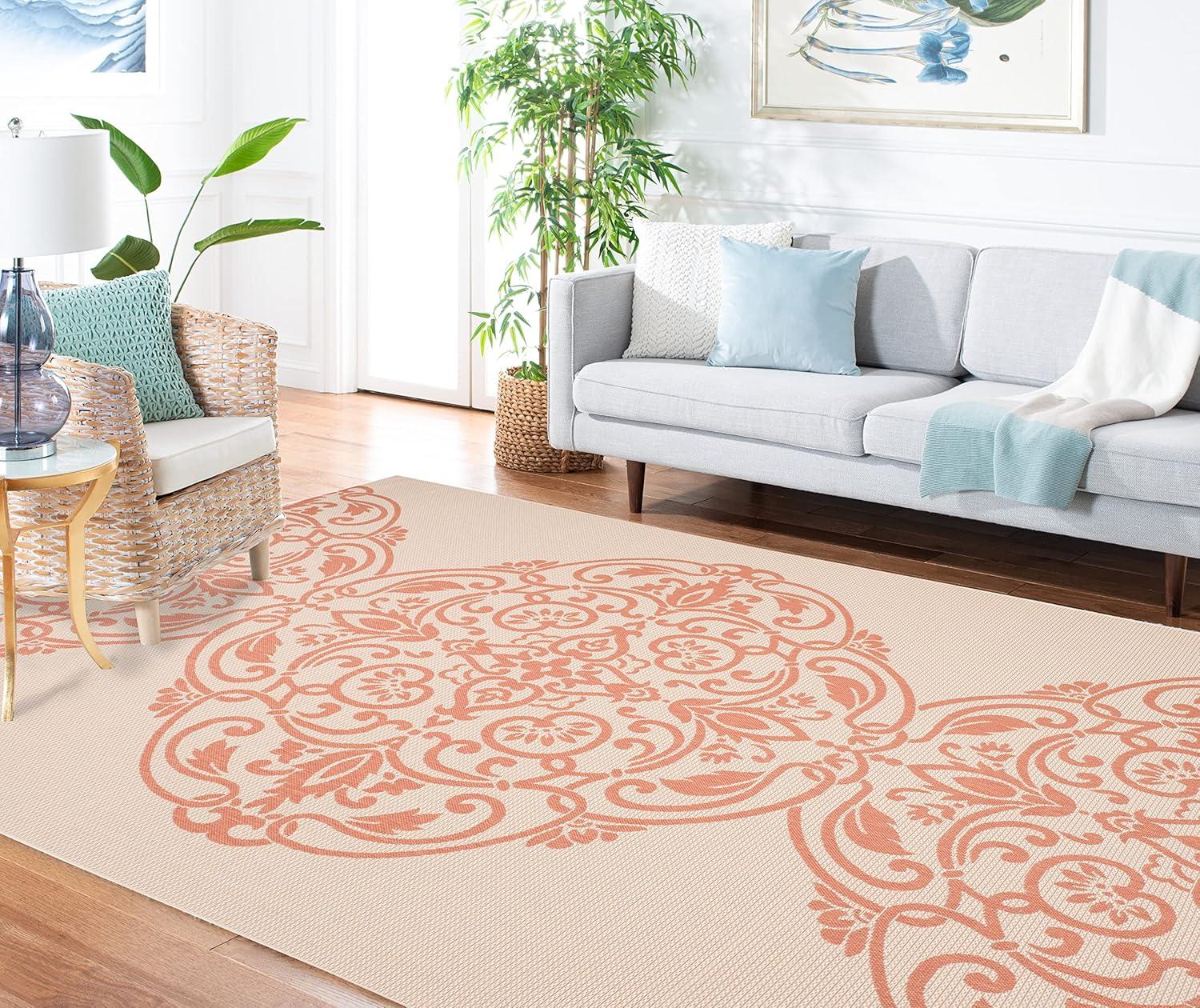 imageMartha Stewart x SAFAVIEH Outdoor Area Rug Collection 8 x 112 Beach Grass Weather Resistant amp Washable Ideal for Patio Backyard Mudroom Deck Dining Space MSR4230Cinnamon Stick