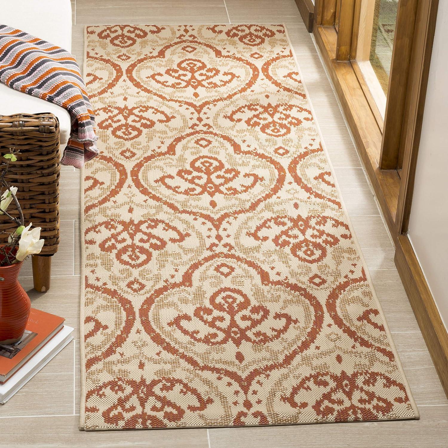 imageMartha Stewart x SAFAVIEH Outdoor Area Rug Collection 8 x 112 Beige amp Anthracite Weather Resistant amp Washable Ideal for Patio Backyard Mudroom Deck Dining Space MSR411423612BeigeTerracotta