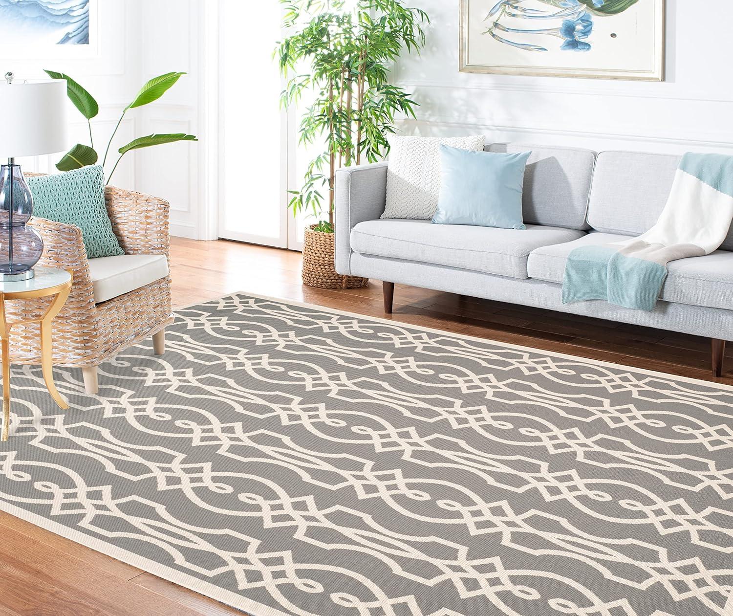 imageMartha Stewart x SAFAVIEH Outdoor Area Rug Collection 8 x 112 Cement Weather Resistant amp Washable Ideal for Patio Backyard Mudroom Deck Dining Space MSR4220246