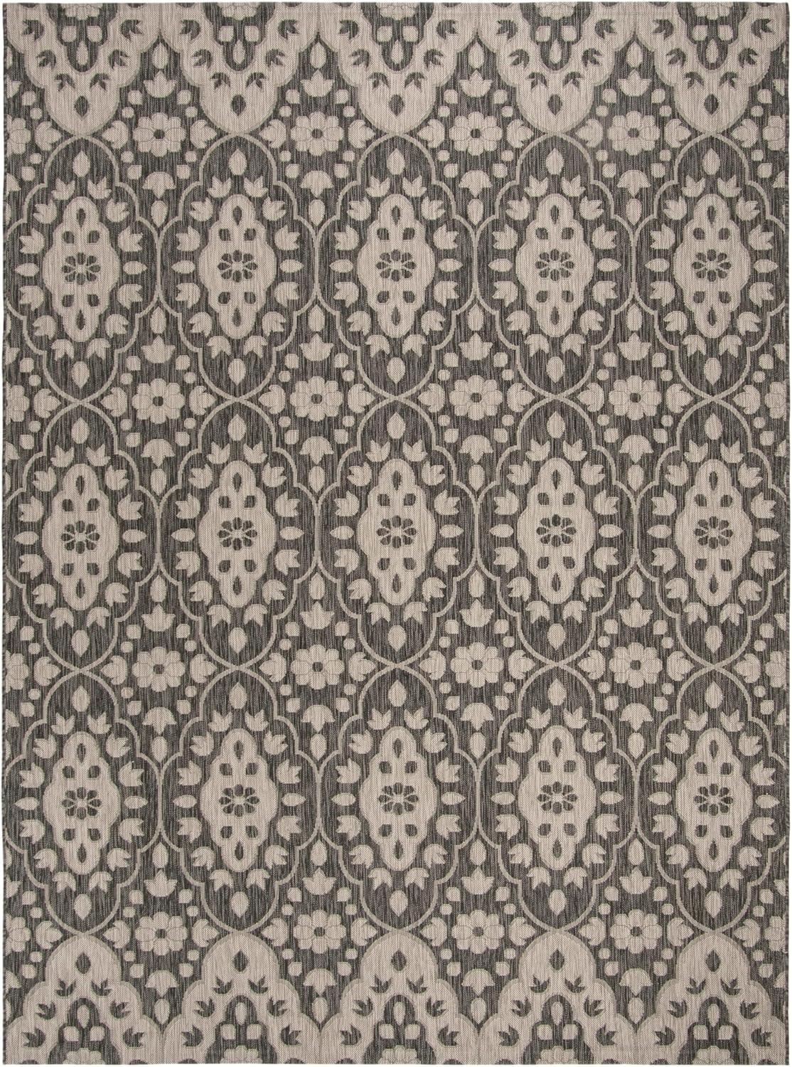 imageMartha Stewart x SAFAVIEH Outdoor Area Rug Collection 8 x 112 Grey amp Navy Weather Resistant amp Washable Ideal for Patio Backyard Mudroom Deck Dining Space MSR411536812BlackBeige