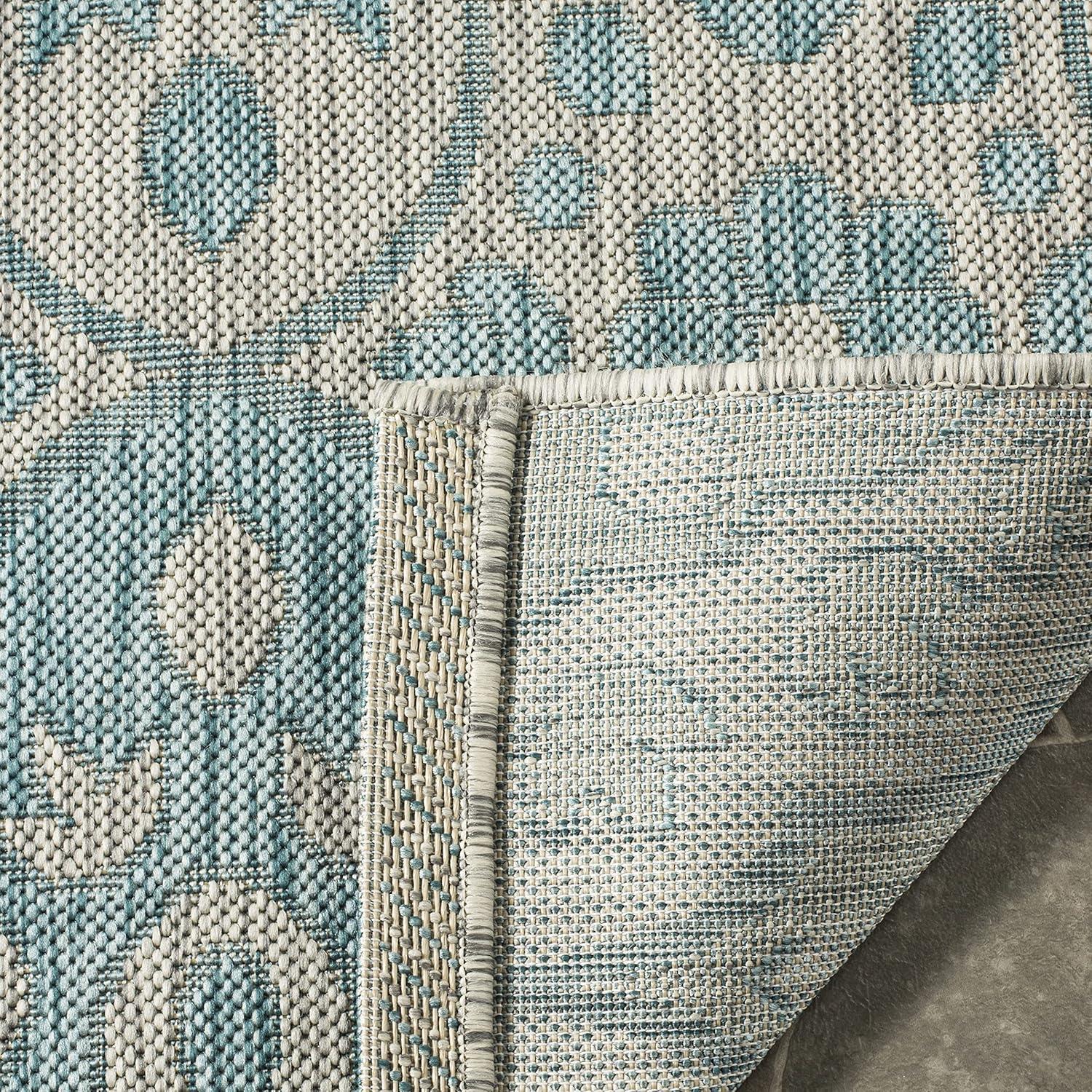 imageMartha Stewart x SAFAVIEH Outdoor Area Rug Collection 8 x 112 Grey amp Navy Weather Resistant amp Washable Ideal for Patio Backyard Mudroom Deck Dining Space MSR411536812GreyAqua