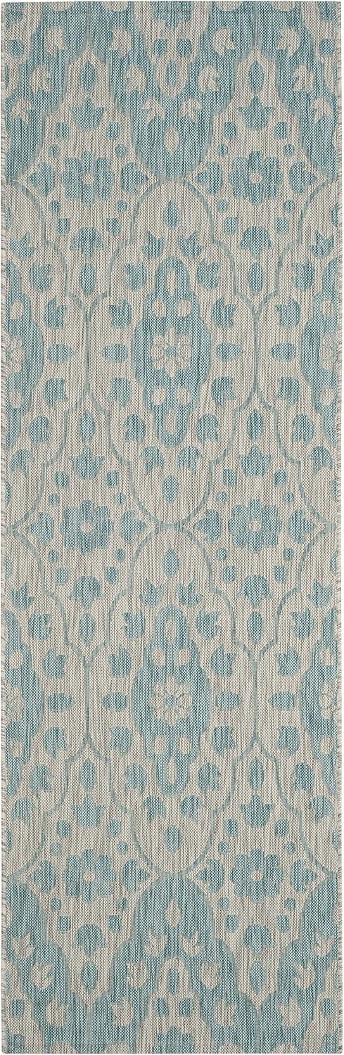 imageMartha Stewart x SAFAVIEH Outdoor Area Rug Collection 8 x 112 Grey amp Navy Weather Resistant amp Washable Ideal for Patio Backyard Mudroom Deck Dining Space MSR411536812GreyAqua