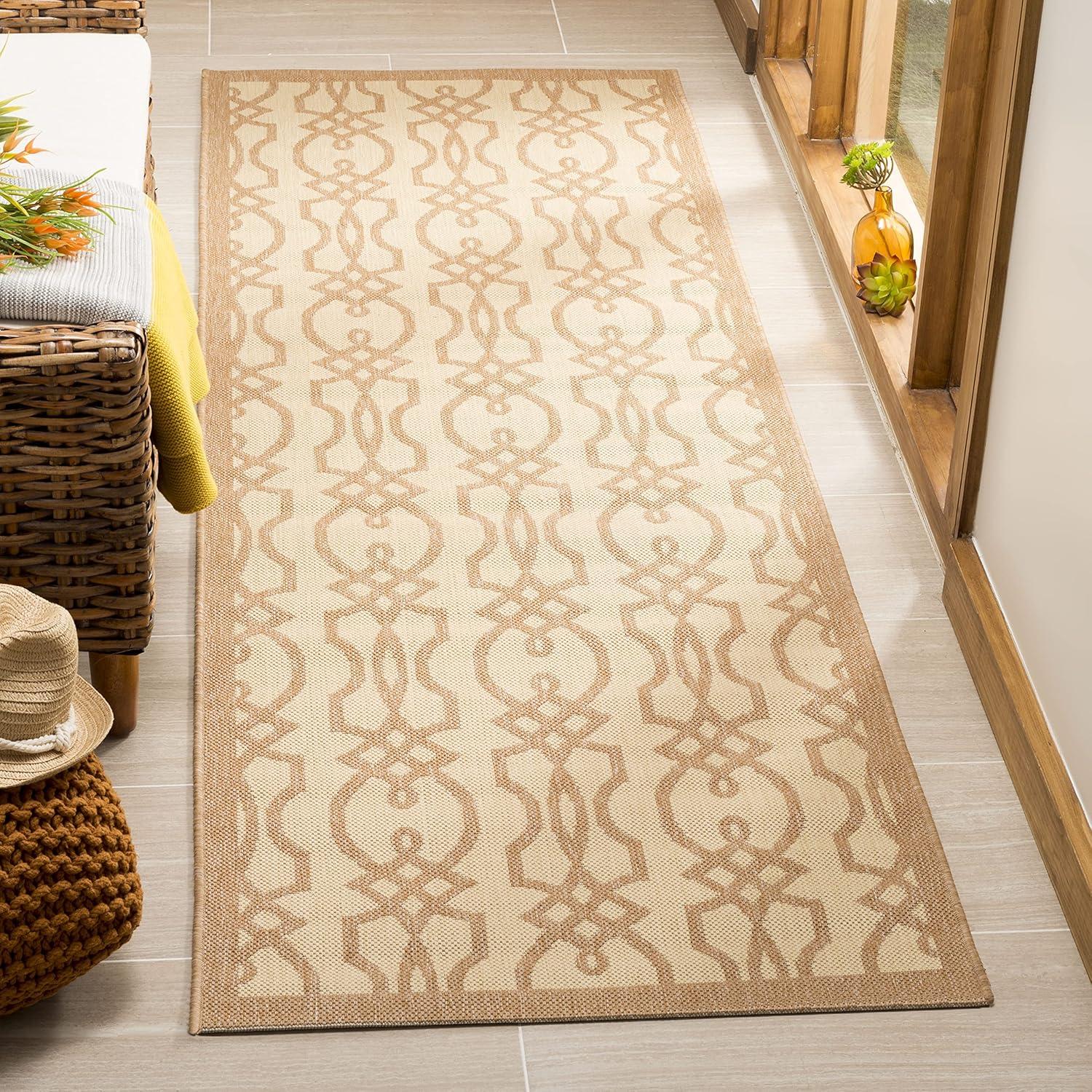 imageMartha Stewart x SAFAVIEH Outdoor Area Rug Collection 8 x 112 Hickory Weather Resistant amp Washable Ideal for Patio Backyard Mudroom Deck Dining Space MSR4220030Hickory