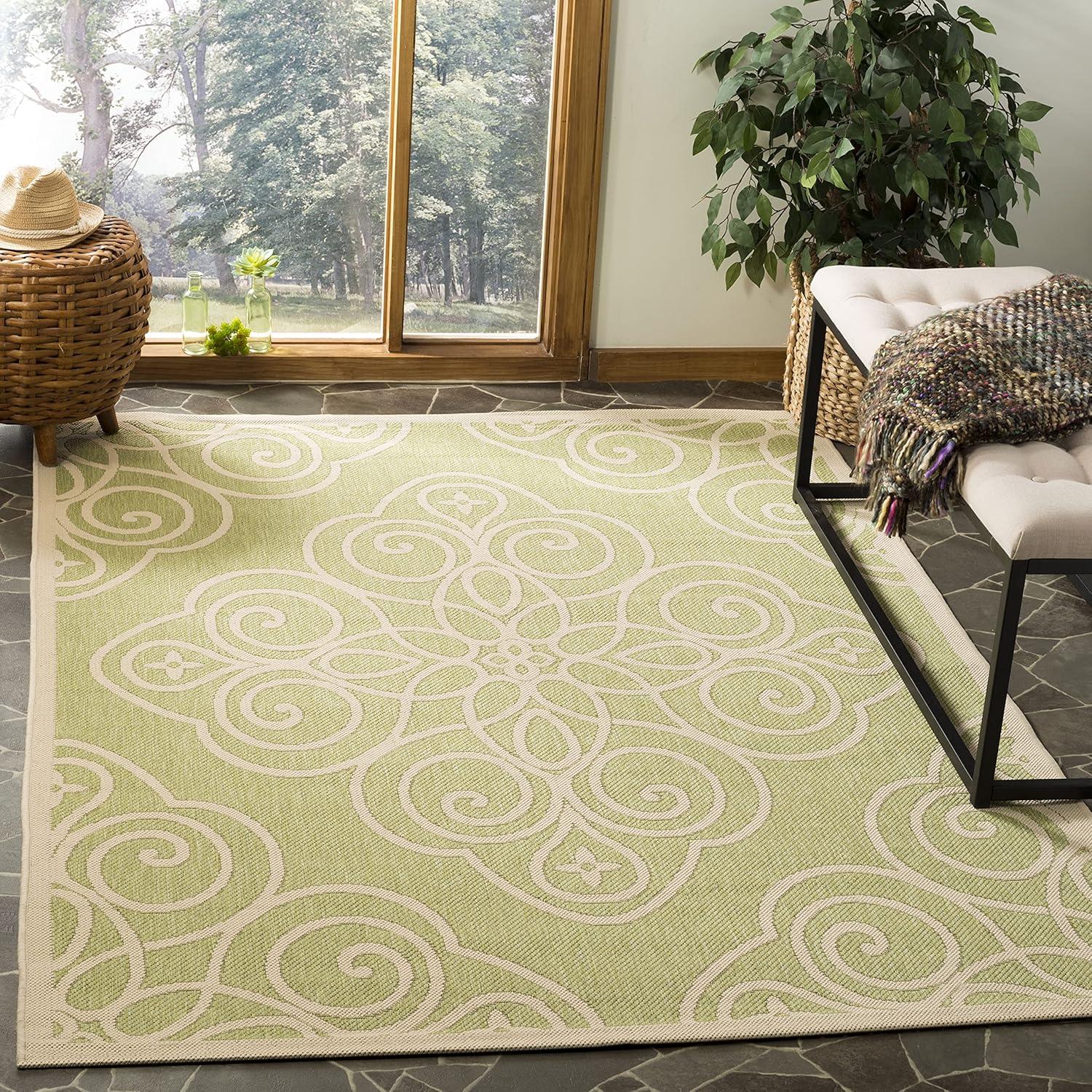 imageMartha Stewart x SAFAVIEH Outdoor Area Rug Collection 8 x 112 Lily Pad Weather Resistant amp Washable Ideal for Patio Backyard Mudroom Deck Dining Space MSR4244228Lily Pad