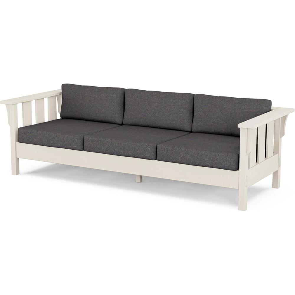 imageMartha Stewart by POLYWOOD Acadia Deep Seating Sofa in Slate GreyNatural LinenSand Ash Charcoal