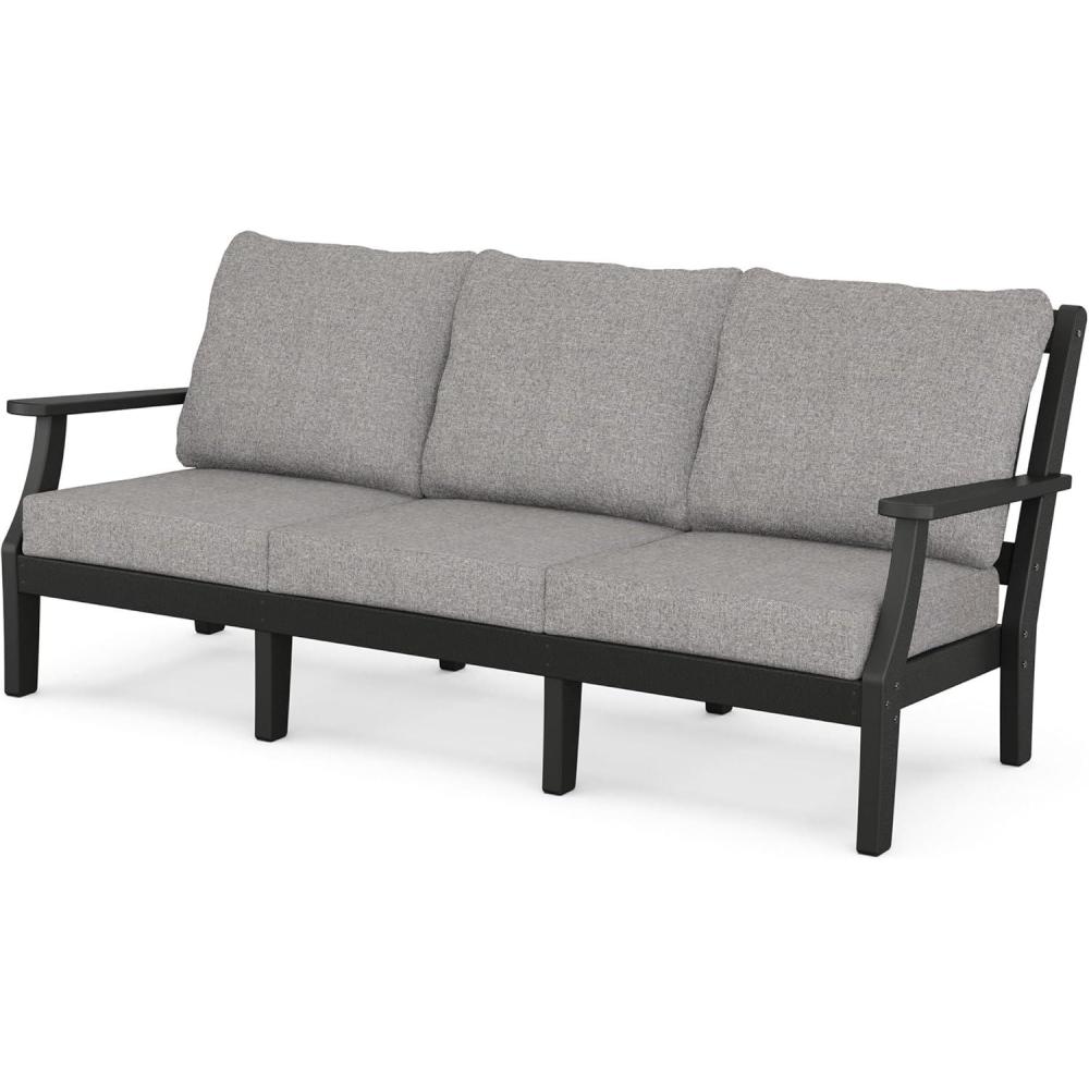 imageMartha Stewart by POLYWOOD Chinoiserie Deep Seating Sofa in WhiteGlacier SpaBlack Grey Mist