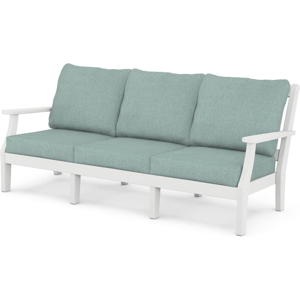 imageMartha Stewart by POLYWOOD Chinoiserie Deep Seating Sofa in WhiteGlacier SpaWhite Glacier Spa