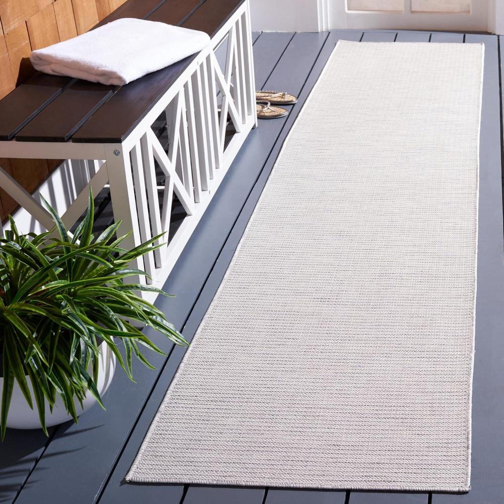 imageMartha Stewart x SAFAVIEH Outdoor Area Rug Collection  65 Round Navy Weather Resistant amp Washable Ideal for Patio Backyard Mudroom Deck Dining Space MSR4490NIvory
