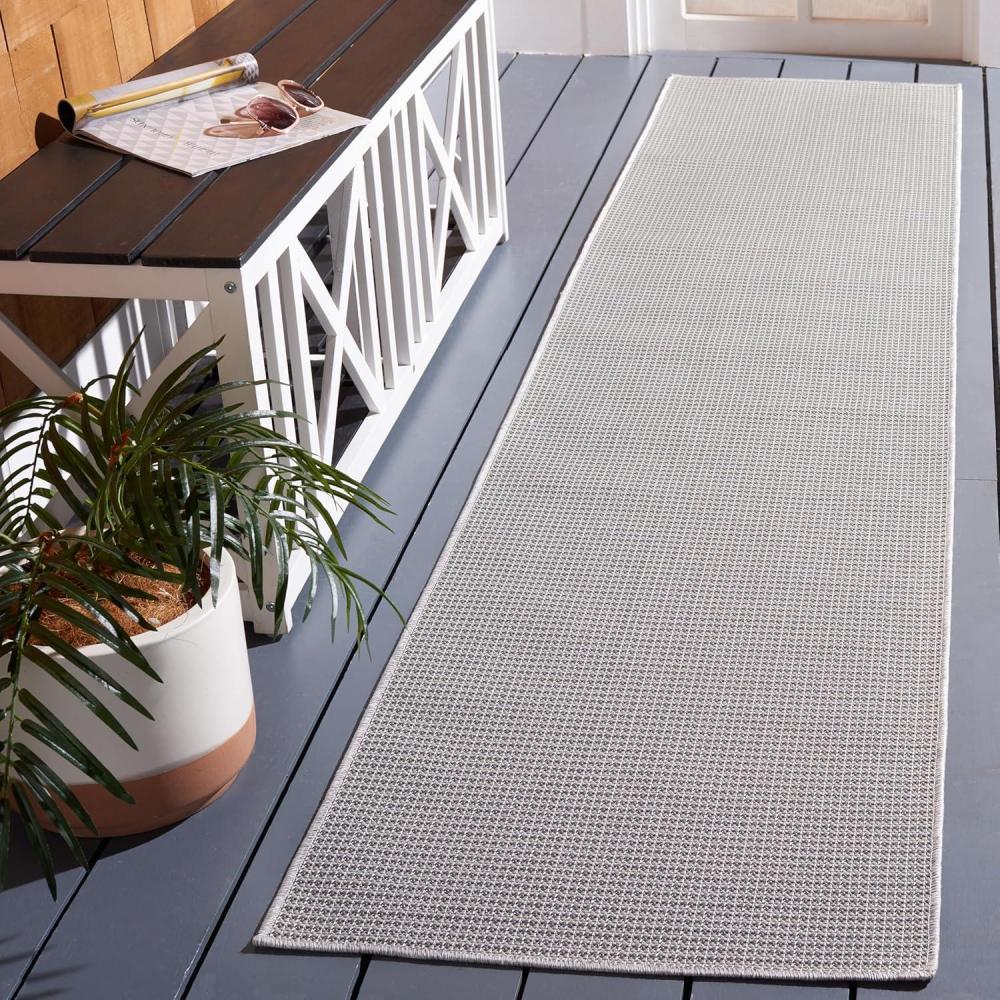 imageMartha Stewart x SAFAVIEH Outdoor Area Rug Collection  65 Round Navy Weather Resistant amp Washable Ideal for Patio Backyard Mudroom Deck Dining Space MSR4490NGrey