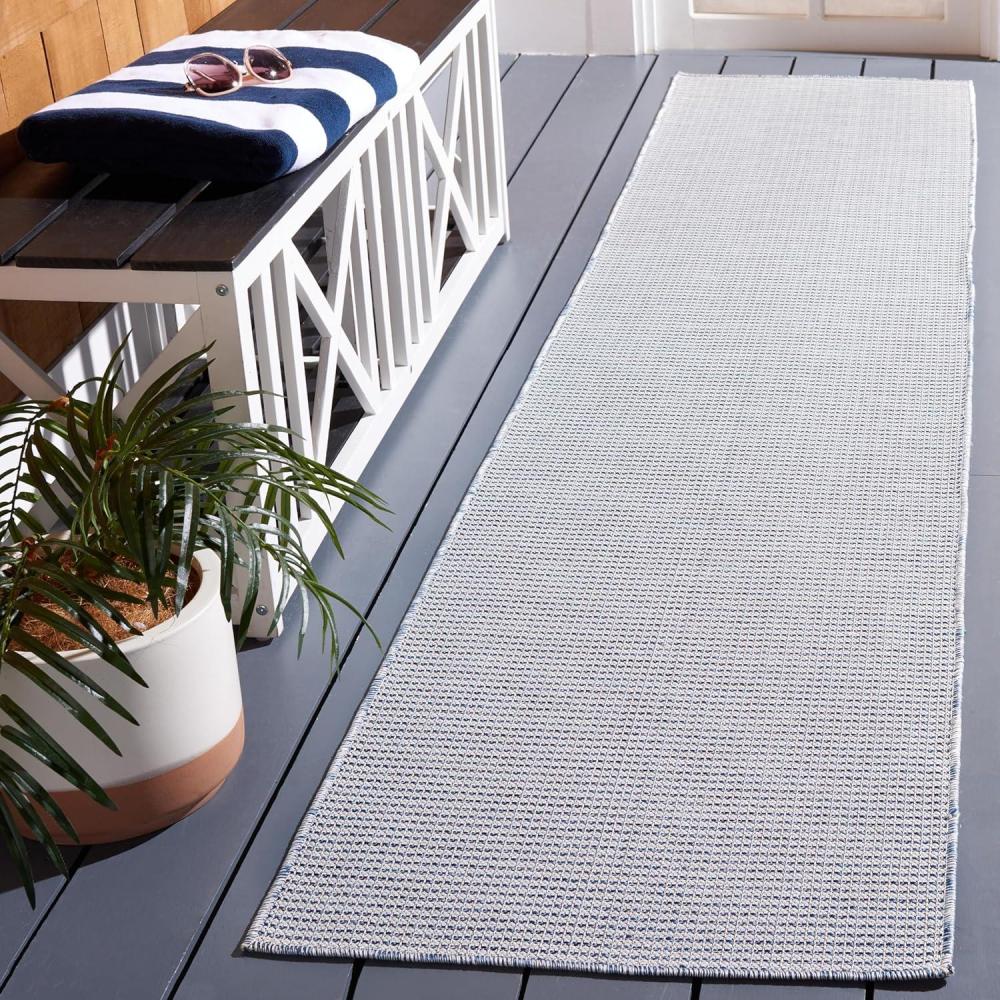 imageMartha Stewart x SAFAVIEH Outdoor Area Rug Collection  65 Round Navy Weather Resistant amp Washable Ideal for Patio Backyard Mudroom Deck Dining Space MSR4490NNavy