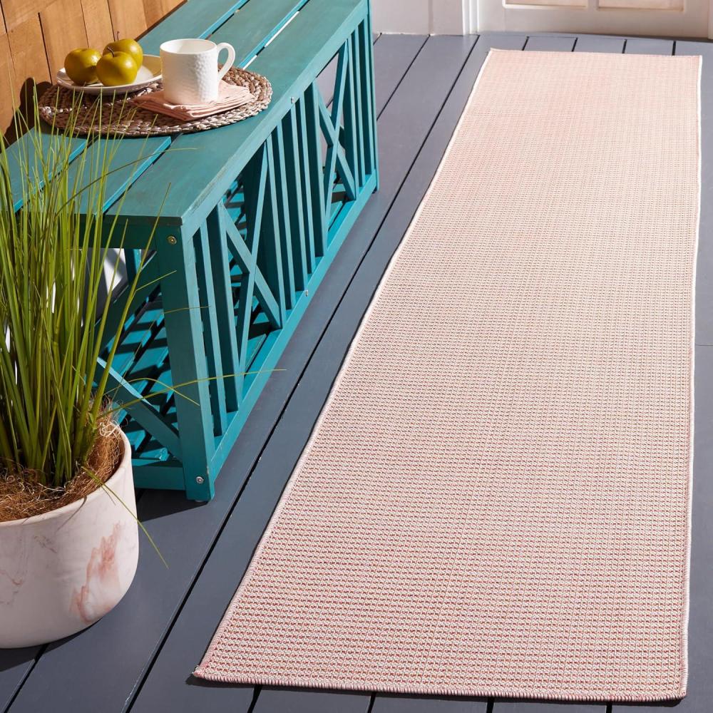 imageMartha Stewart x SAFAVIEH Outdoor Area Rug Collection  65 Round Navy Weather Resistant amp Washable Ideal for Patio Backyard Mudroom Deck Dining Space MSR4490NBeigeTerracotta