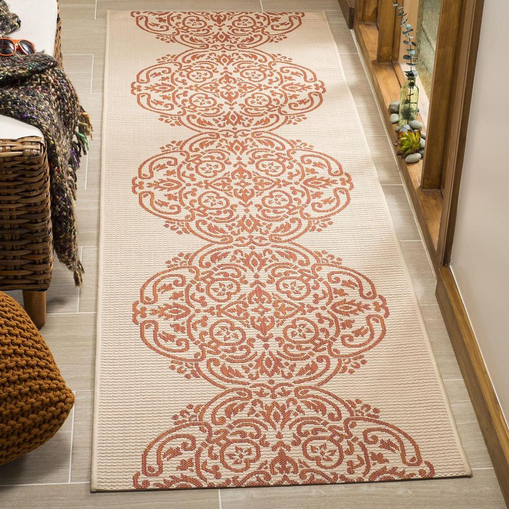 imageMartha Stewart x SAFAVIEH Outdoor Area Rug Collection 8 x 112 Beach Grass Weather Resistant amp Washable Ideal for Patio Backyard Mudroom Deck Dining Space MSR4230Cinnamon Stick