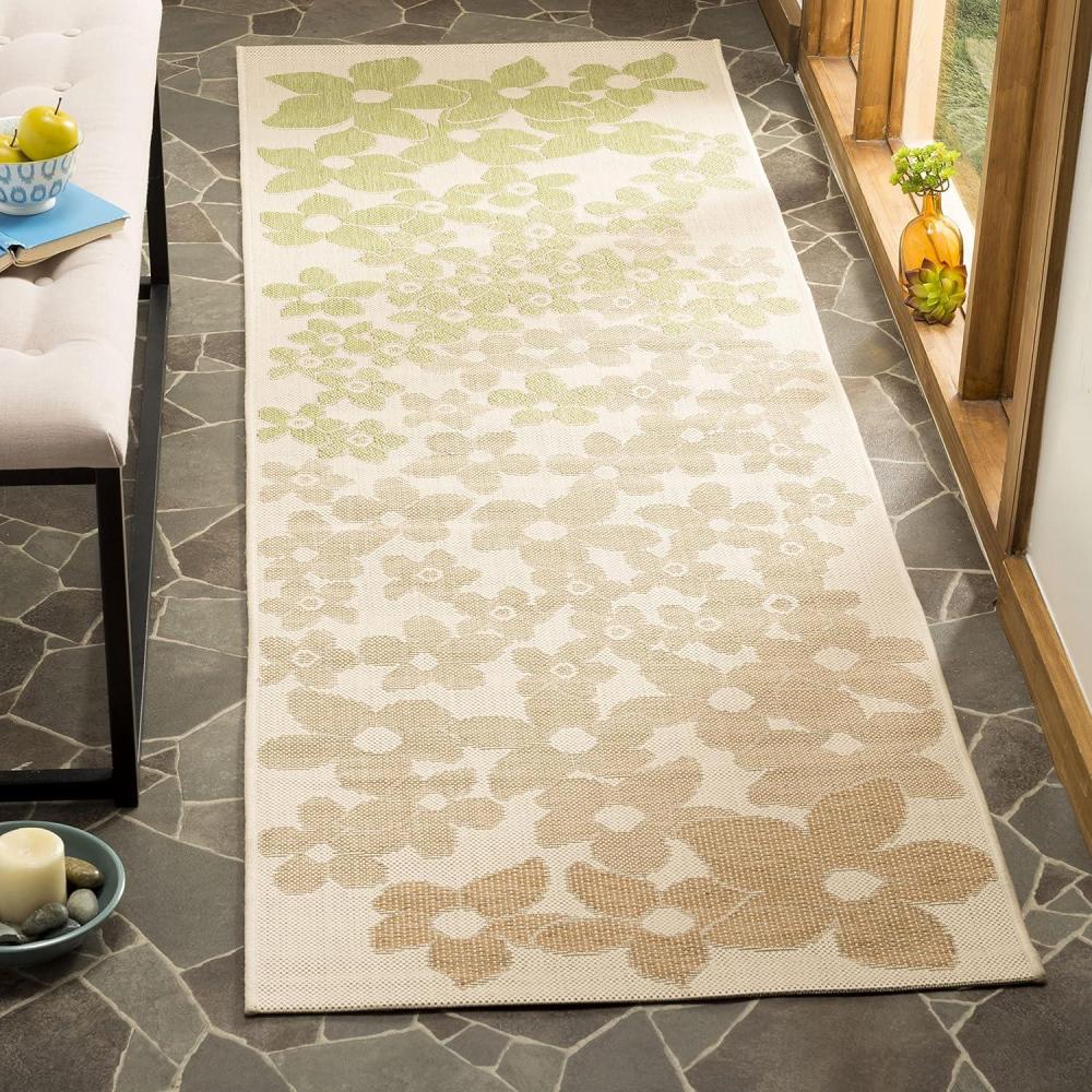 imageMartha Stewart x SAFAVIEH Outdoor Area Rug Collection 8 x 112 Beige amp Brown Weather Resistant amp Washable Ideal for Patio Backyard Mudroom Deck Dining Space MSR4246232BeigeSweet Pea