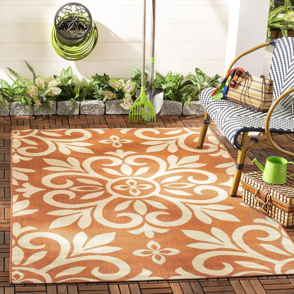 imageMartha Stewart x SAFAVIEH Outdoor Area Rug Collection  8 x 112 Cinnamon Stick Weather Resistant amp Washable Ideal for Patio Backyard Mudroom Deck Dining Space MSR4229231Cinnamon Stick